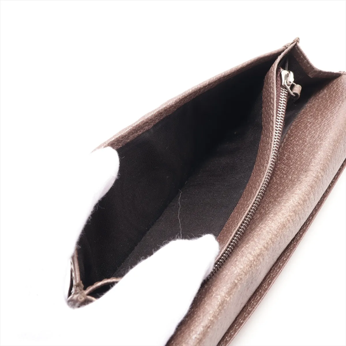 Tian GG Supreme PVC x Leather Long Wallet, Beige x Brown, 427011 — view 8