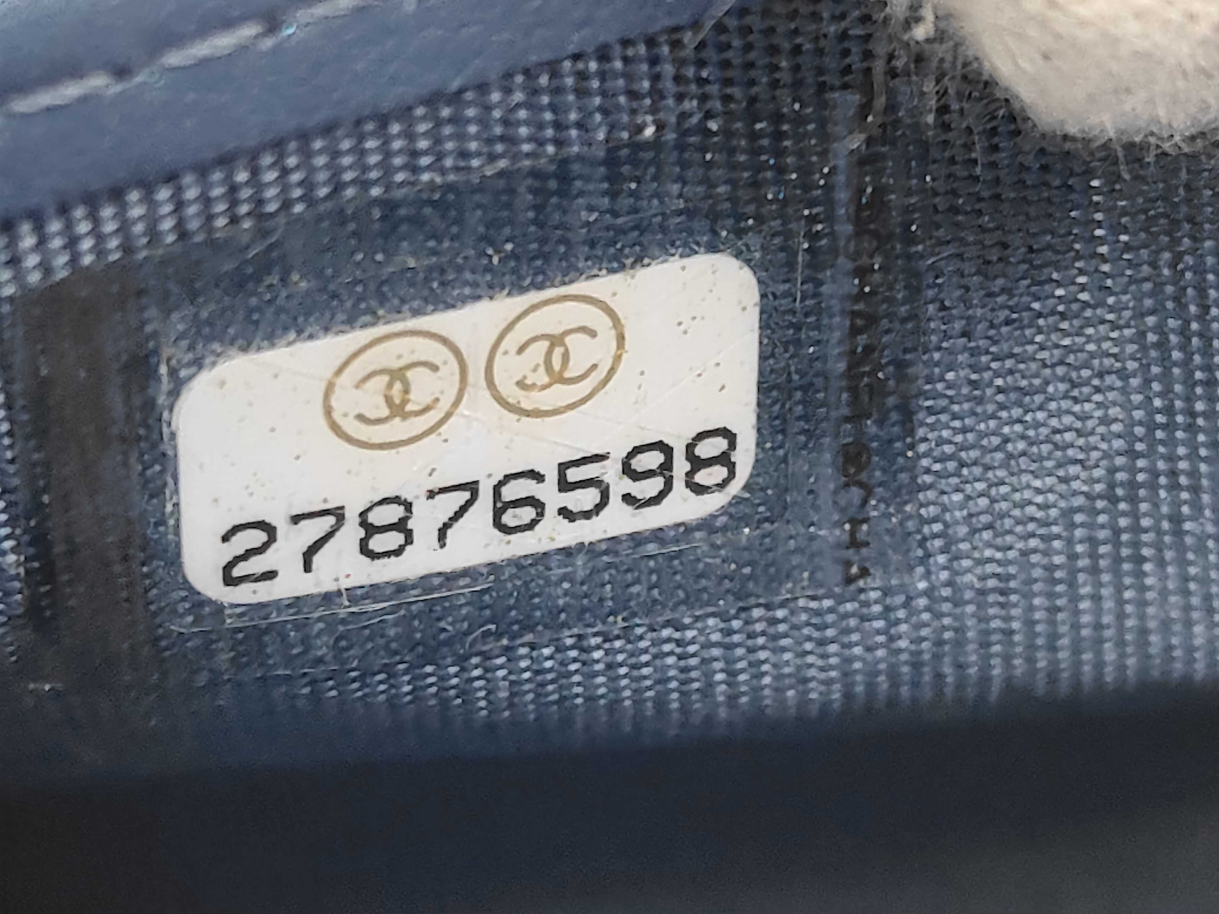 Matelassé Round Zip Long Wallet, Blue, Caviar Leather, Serial Number 27 — view 9