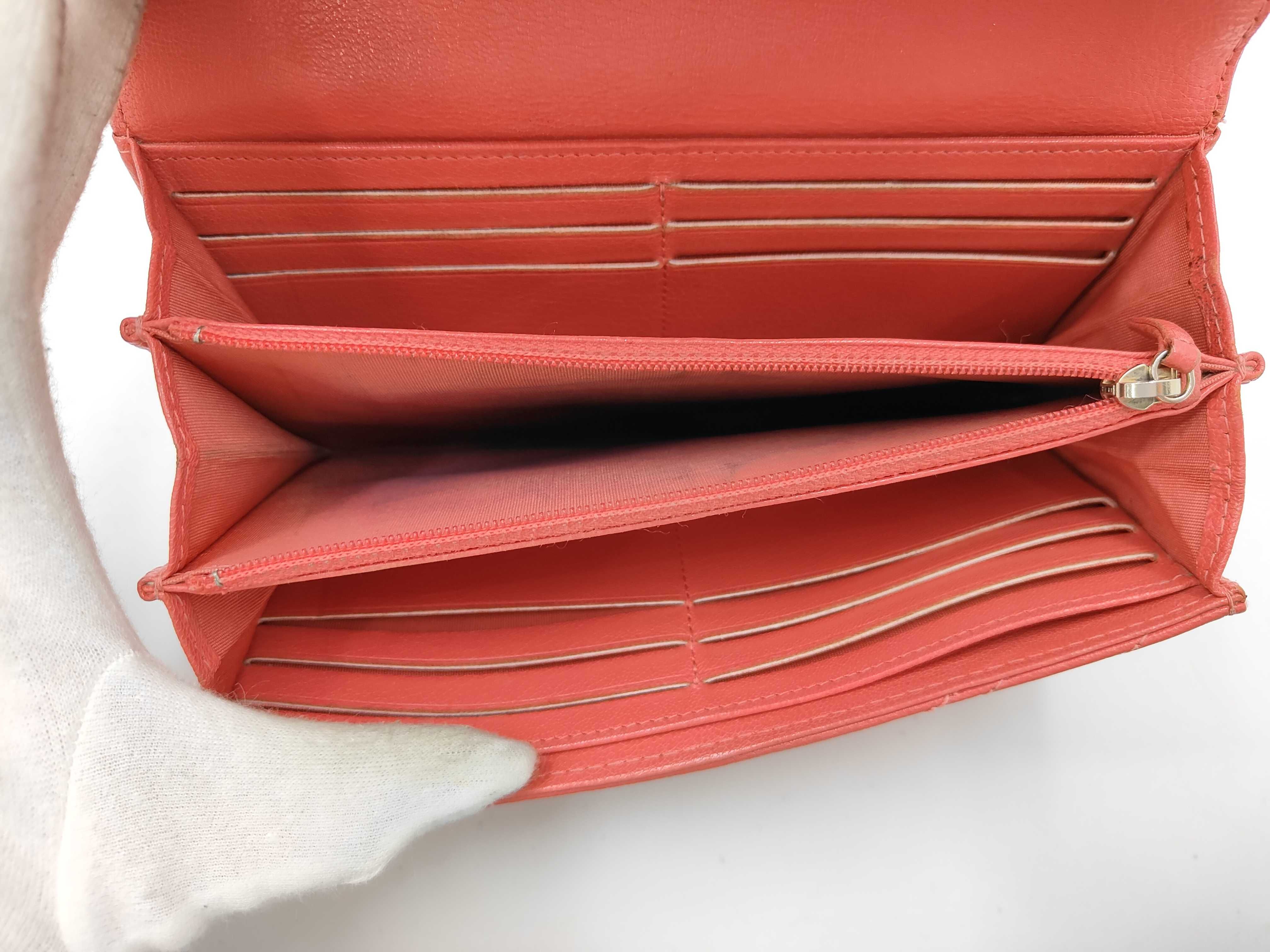 V-stitch flap wallet, Chevron pattern, No. 27, Pink. — view 11