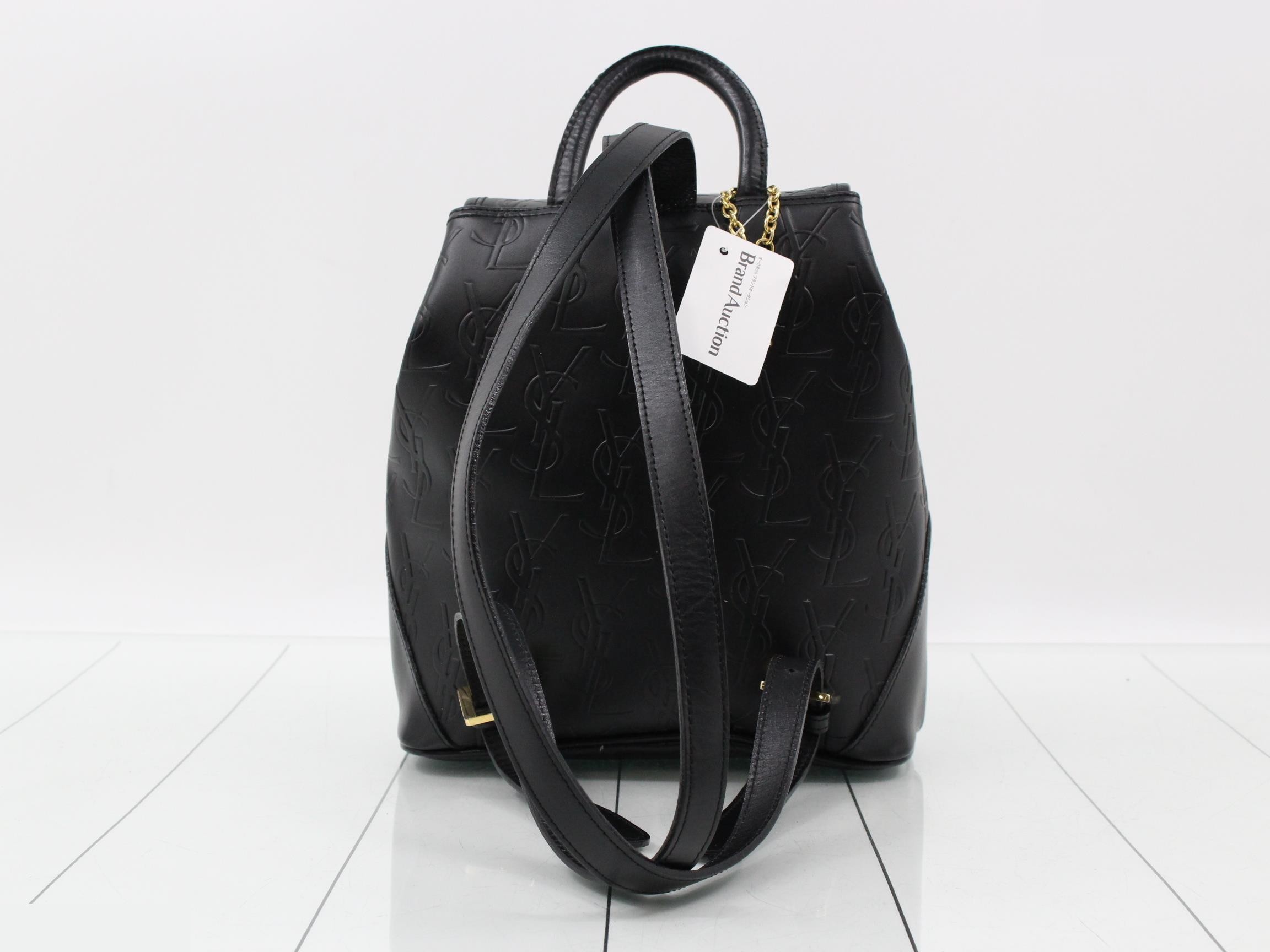 embossed black backpack. — view 2