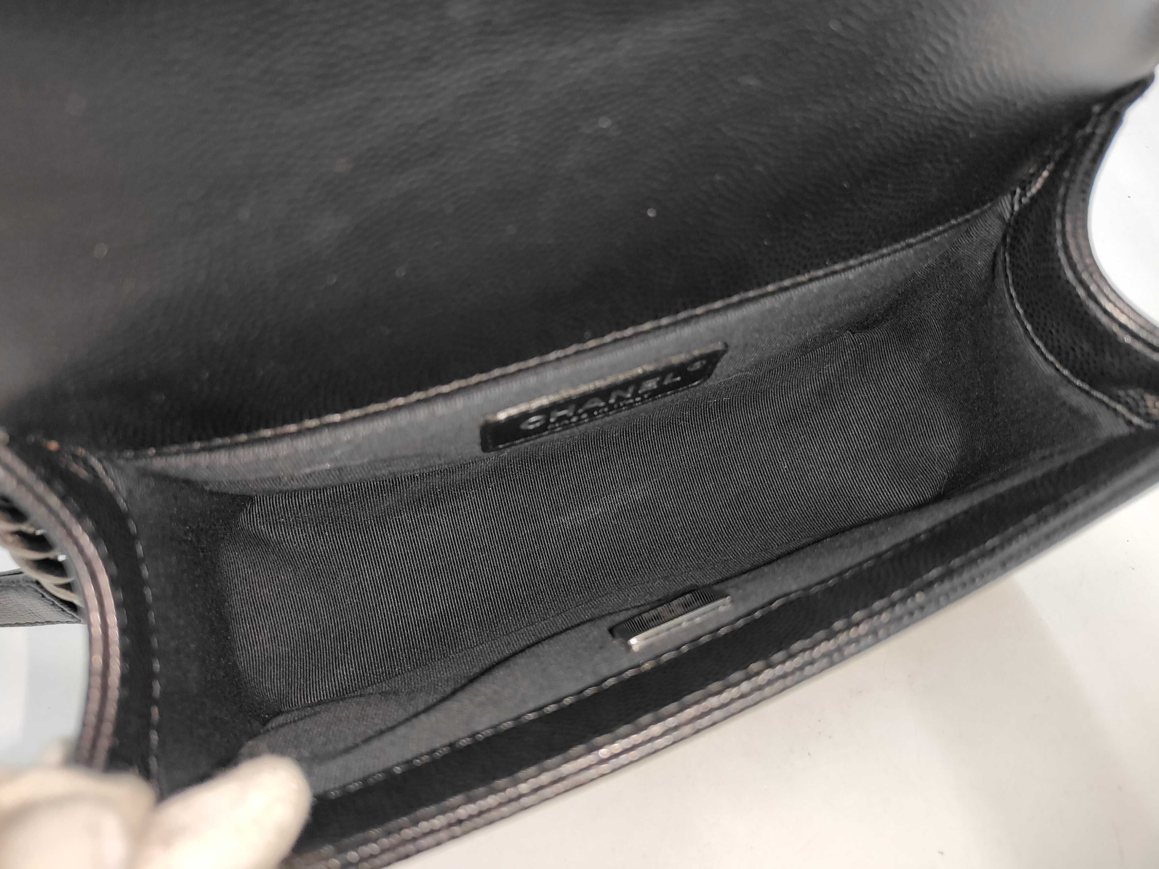 Boy Chanel Caviar Matelassé Plate Shoulder Bag — view 9