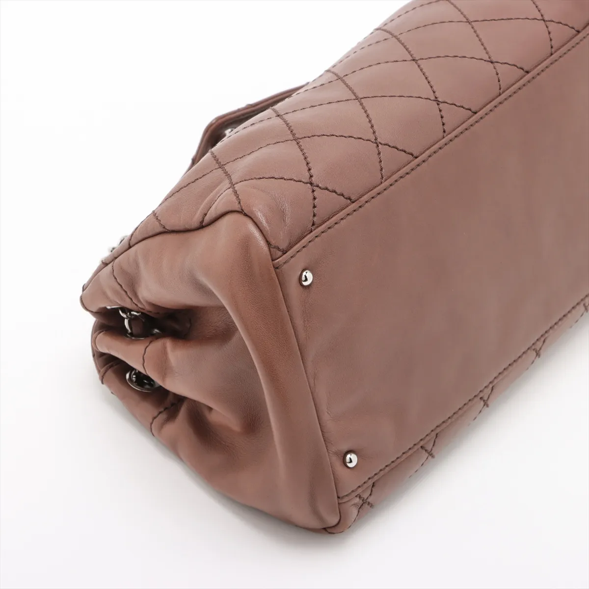 Wild Stitch Lambskin Chain Shoulder Bag Brown Silver Hardware 10256288 No. 10 — view 4