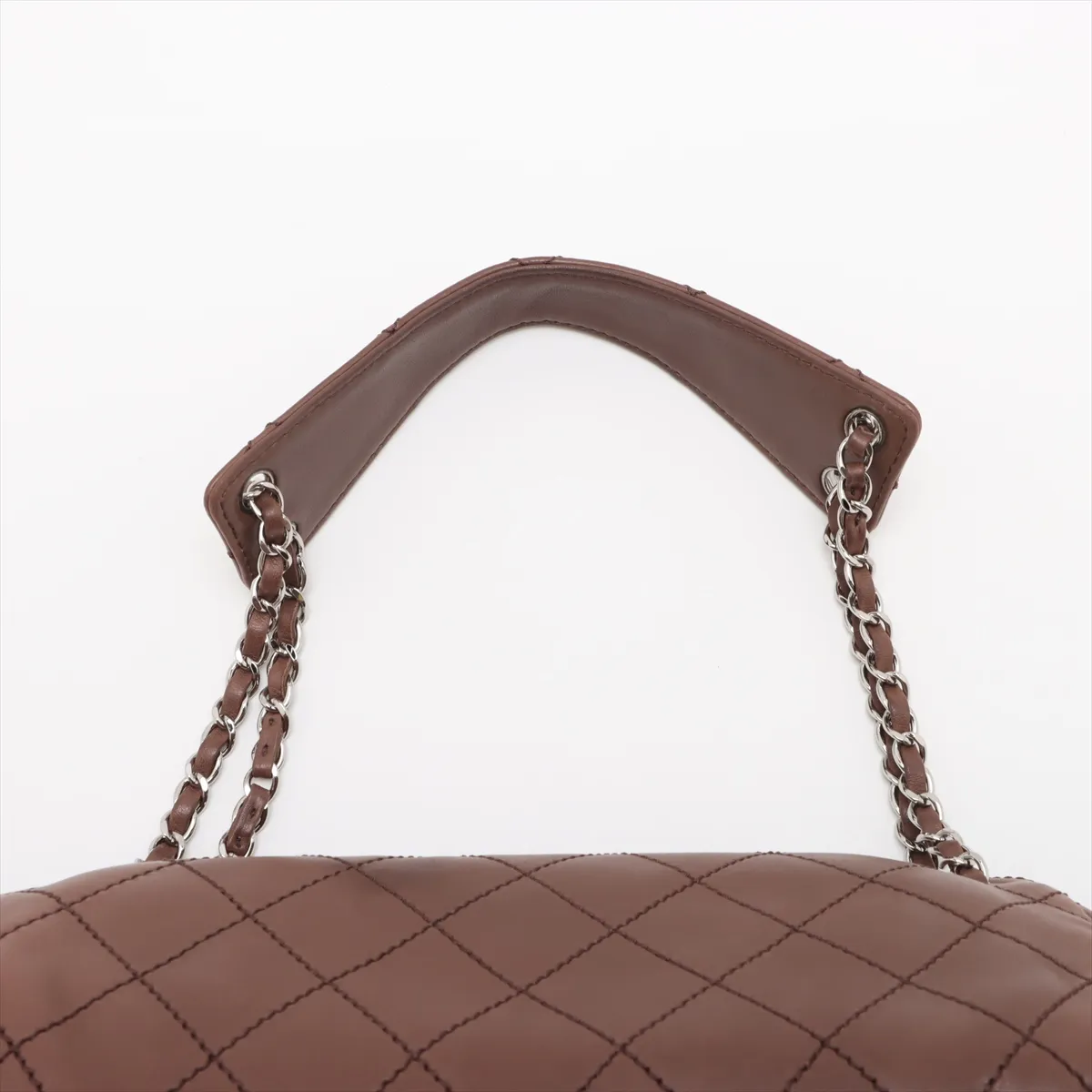 Wild Stitch Lambskin Chain Shoulder Bag Brown Silver Hardware 10256288 No. 10 — view 6