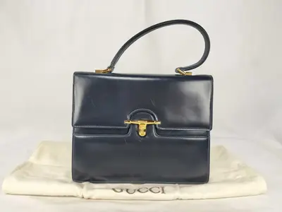 Old Gucci Box Calf One Shoulder Bag Handbag