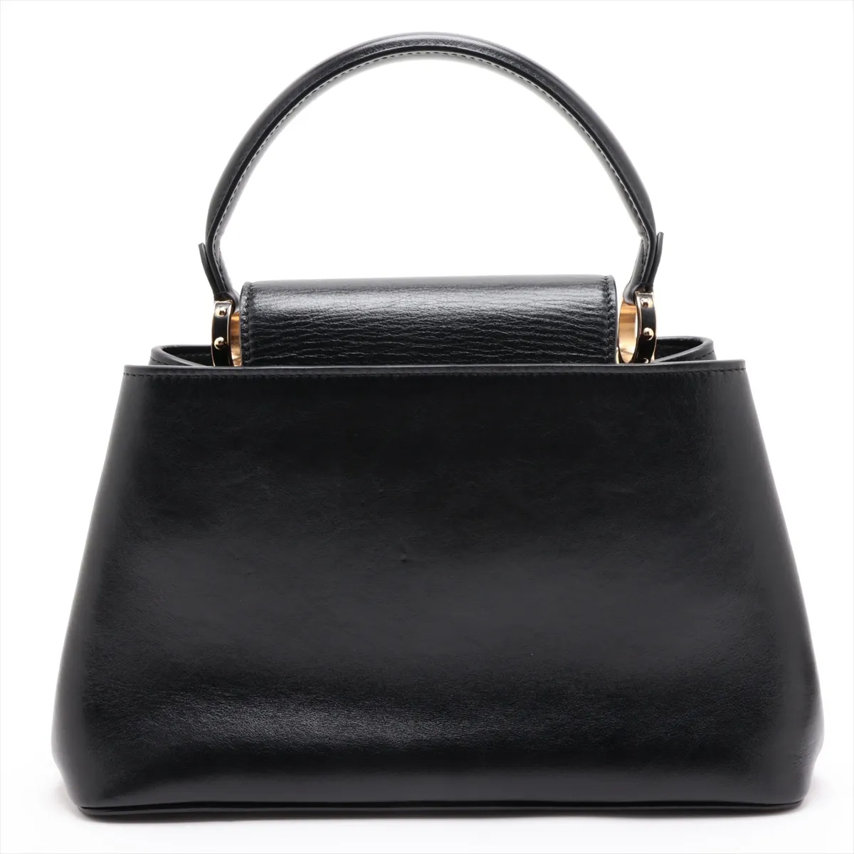 LV logo x leather Capucines MM - Black (RFID detected) — view 2