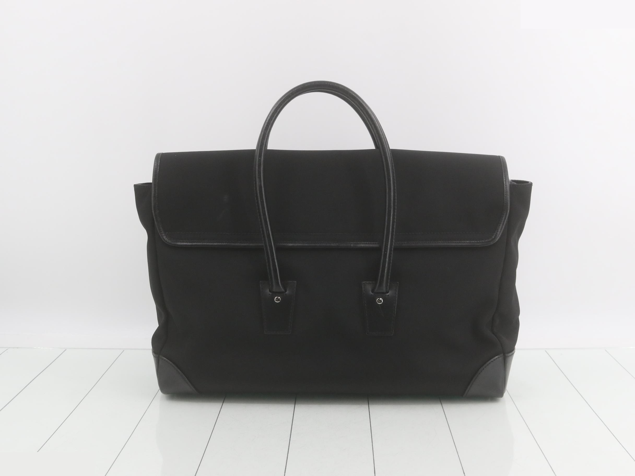 Business bag, black, nylon and leather. — view 2