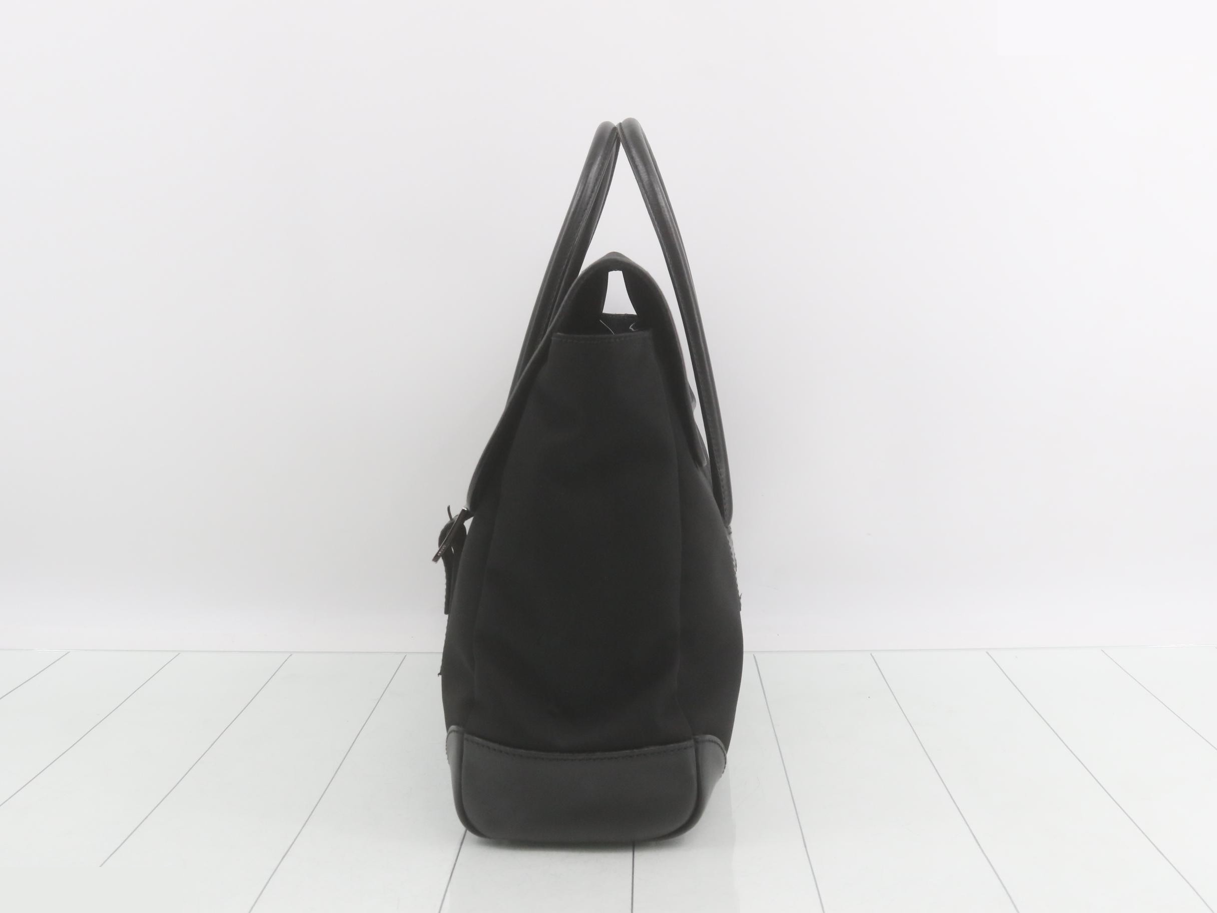 Business bag, black, nylon and leather. — view 3