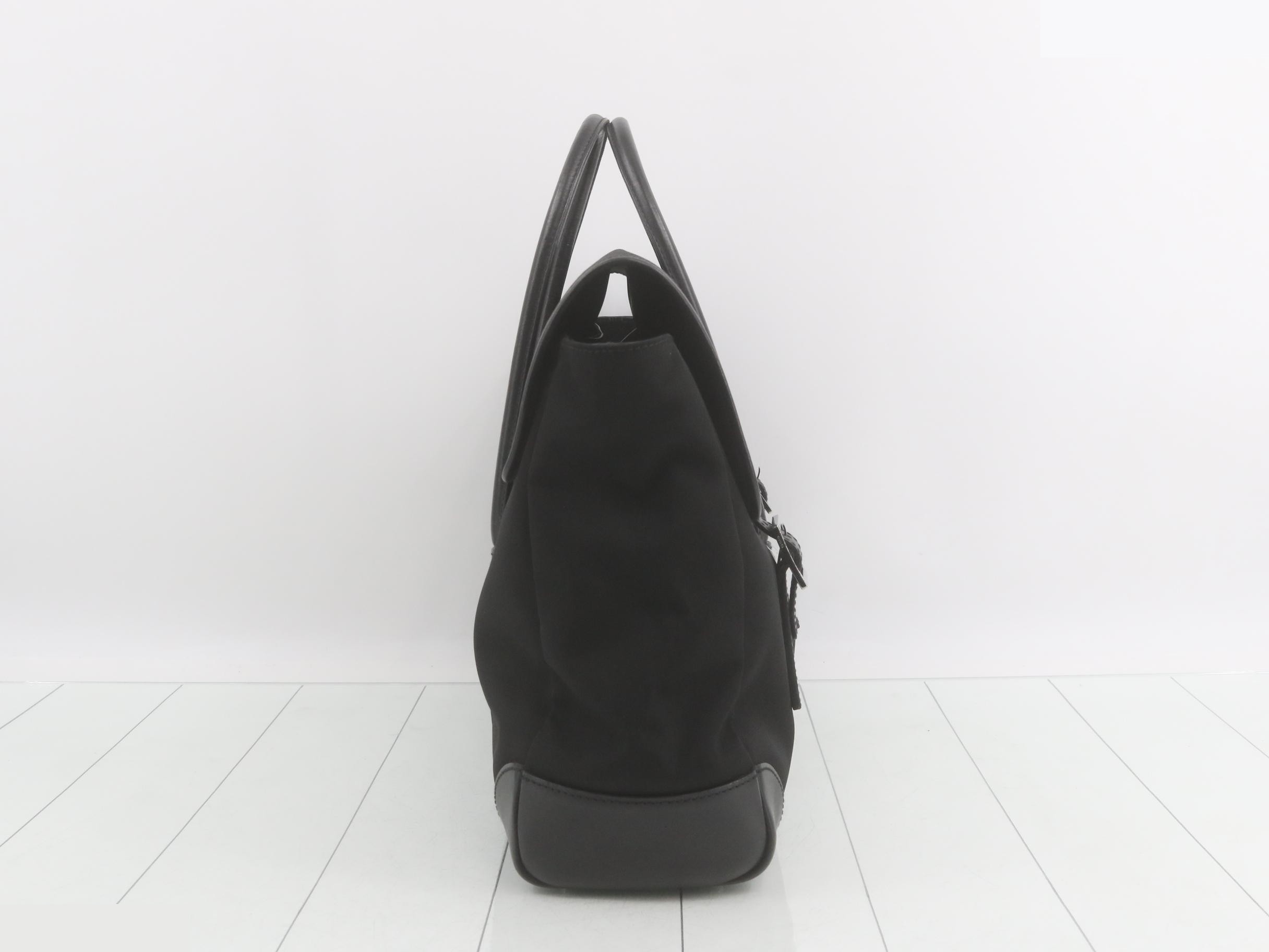 Business bag, black, nylon and leather. — view 4