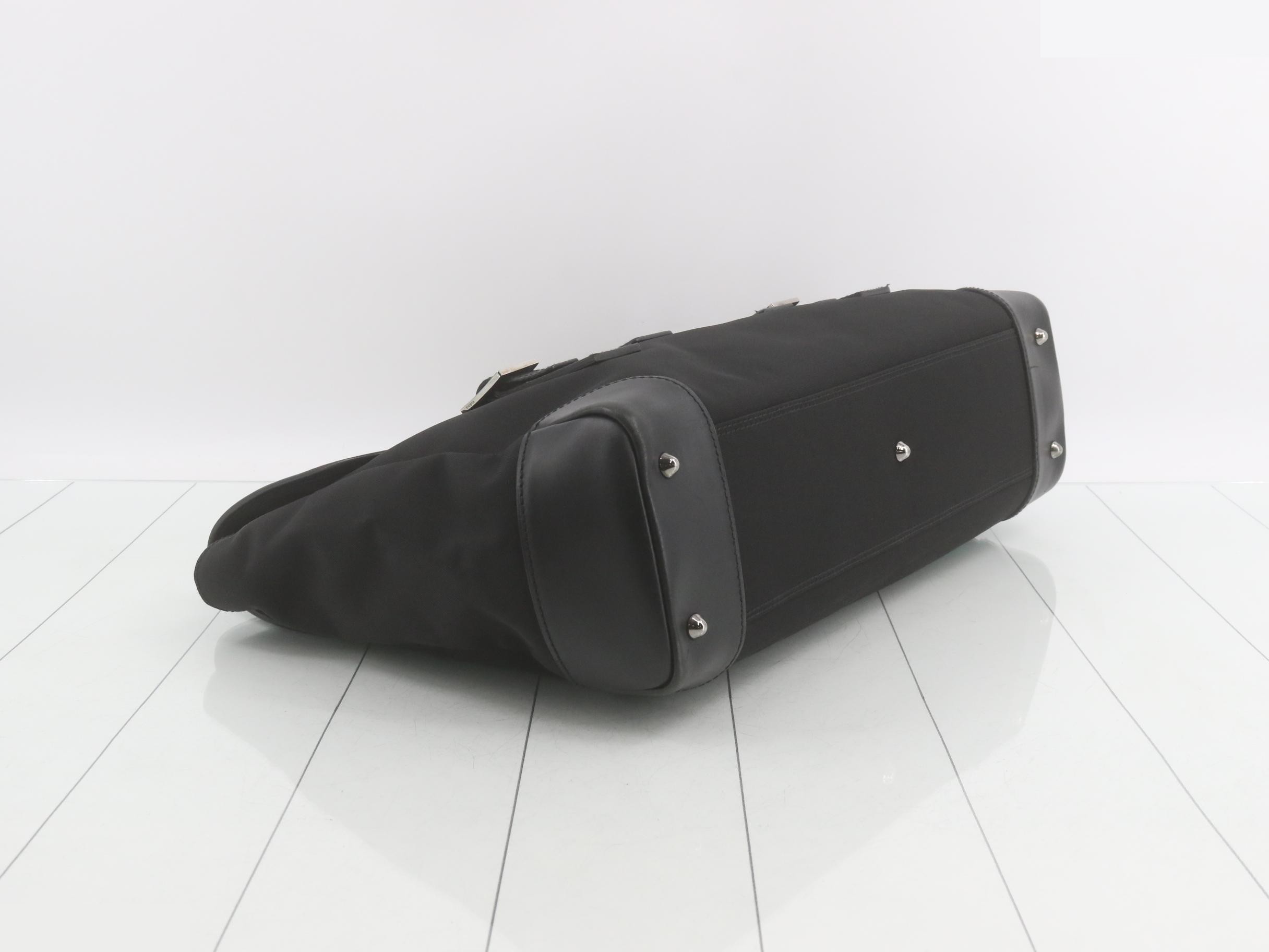 Business bag, black, nylon and leather. — view 5