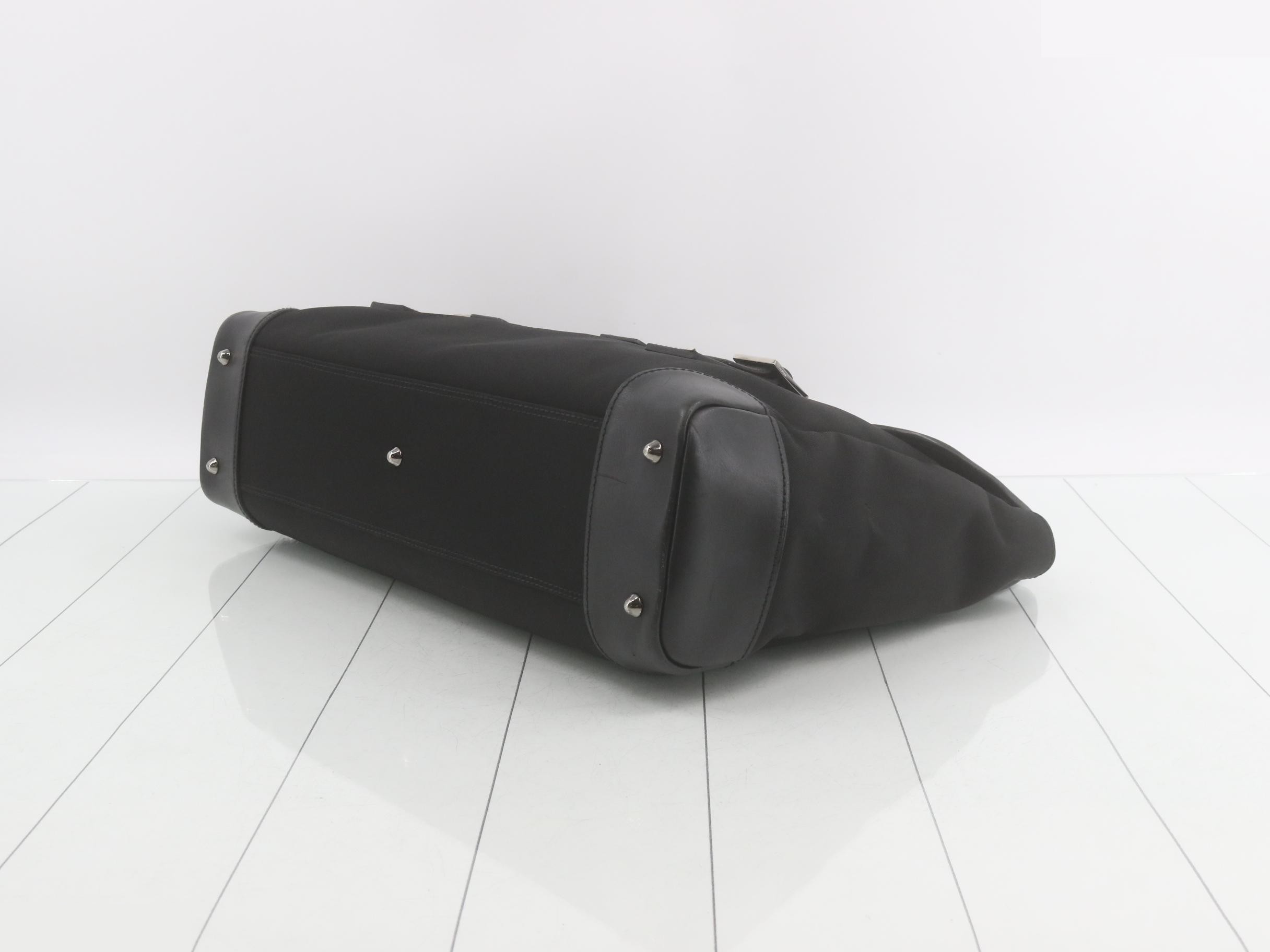Business bag, black, nylon and leather. — view 6