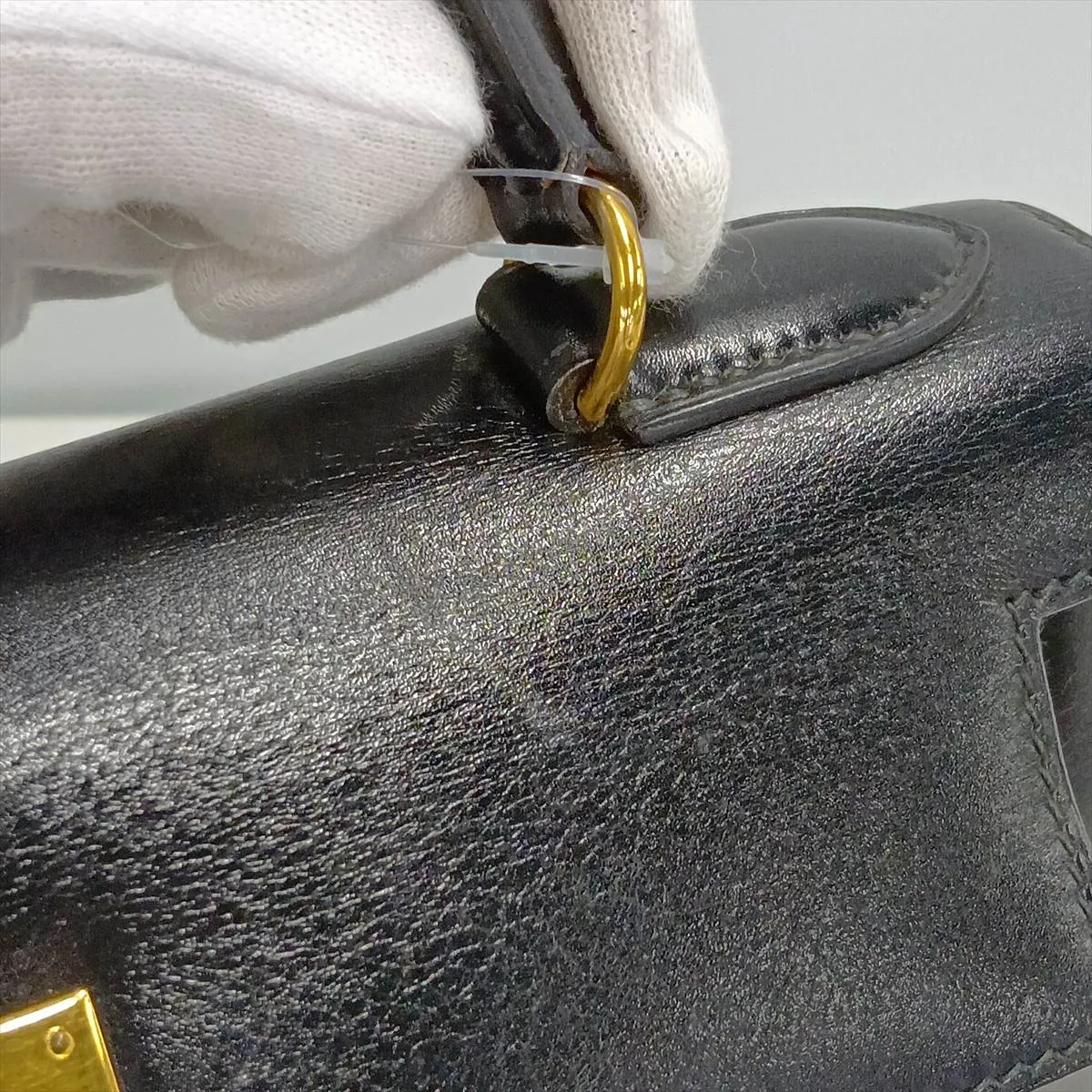 [Individually packaged] Hermes Kelly 28 Sellier Box Calf Black Gold Hardware S: 1989 — view 12