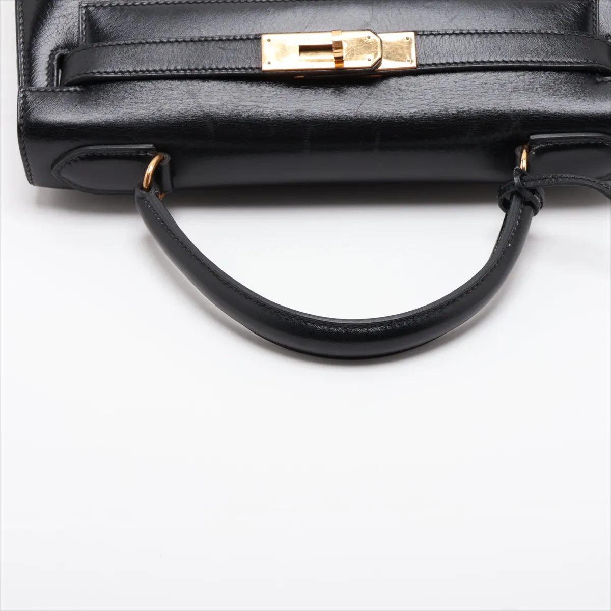 [Individually packaged] Hermes Kelly 28 Sellier Box Calf Black Gold Hardware S: 1989 — view 5