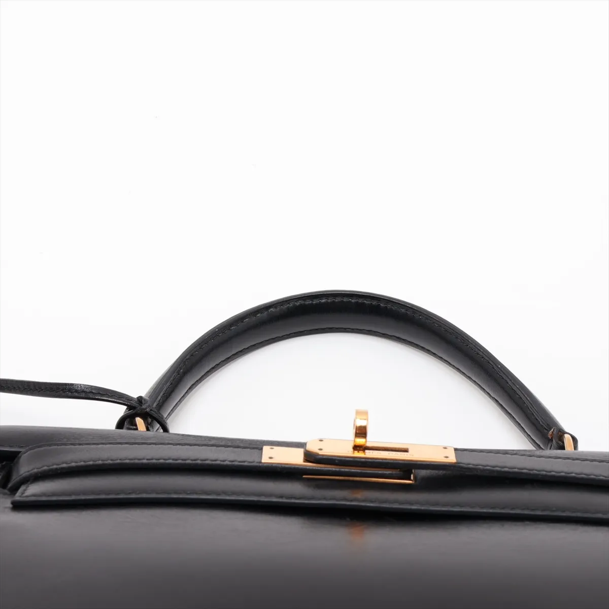 [Individually packaged] Hermes Kelly 28 Sellier Box Calf Black Gold Hardware S: 1989 — view 6