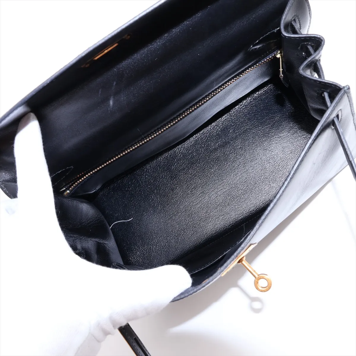 [Individually packaged] Hermes Kelly 28 Sellier Box Calf Black Gold Hardware S: 1989 — view 7