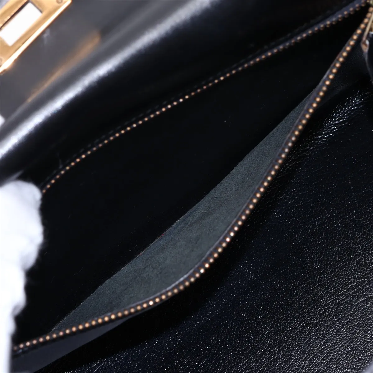 [Individually packaged] Hermes Kelly 28 Sellier Box Calf Black Gold Hardware S: 1989 — view 8