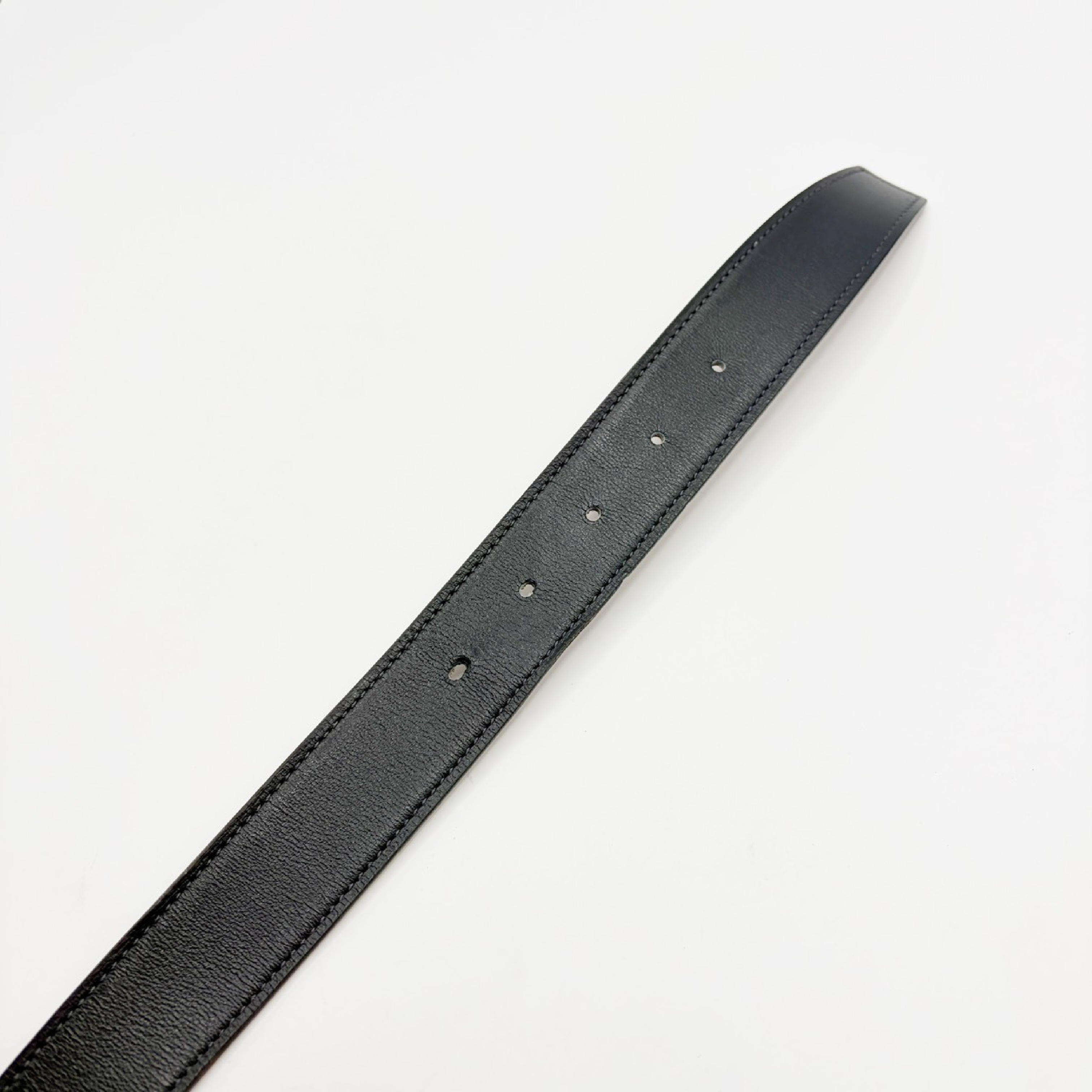 belt H. O Carré 90 Black Brown Stamped U Belt — view 6