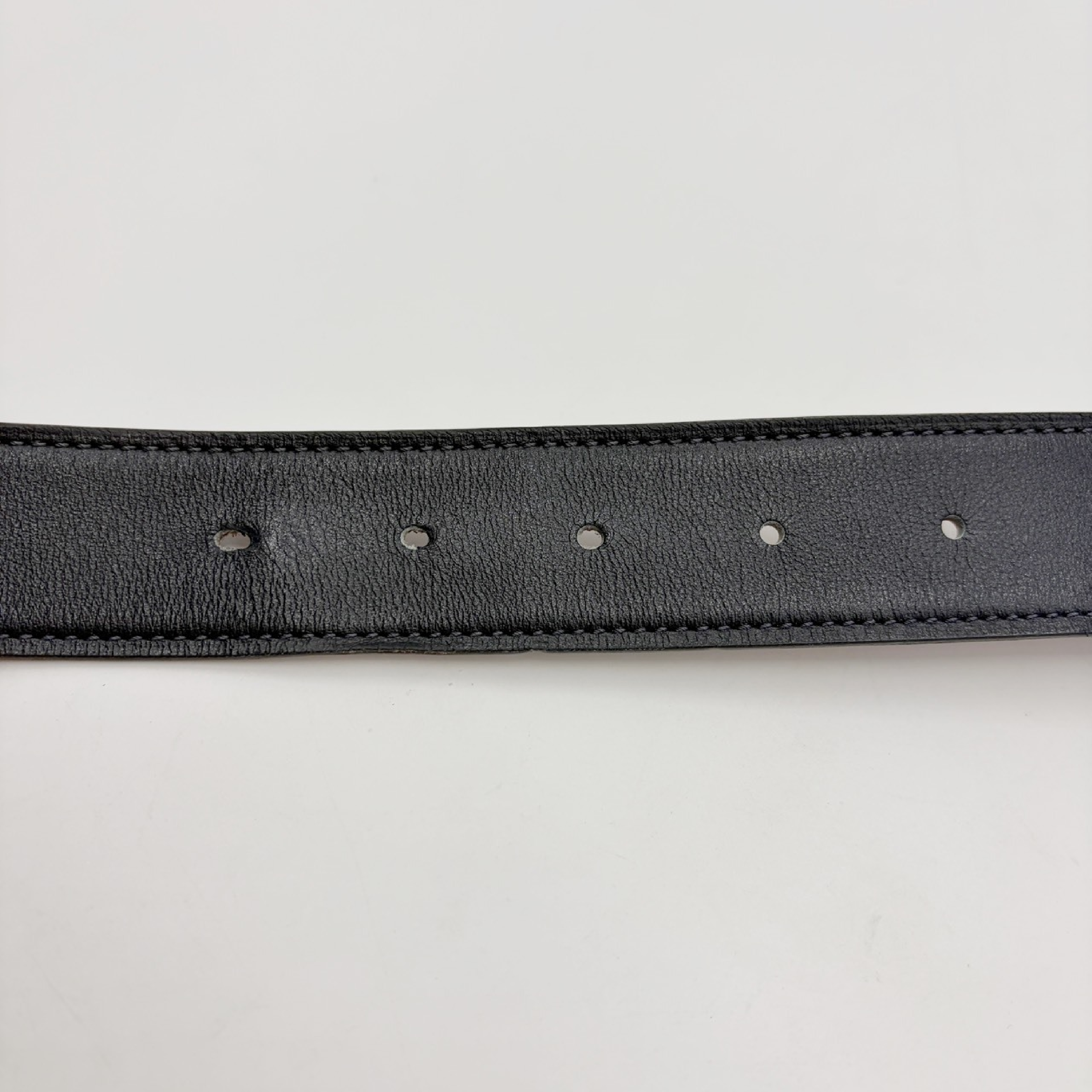 belt H. O Carré 90 Black Brown Stamped U Belt — view 7