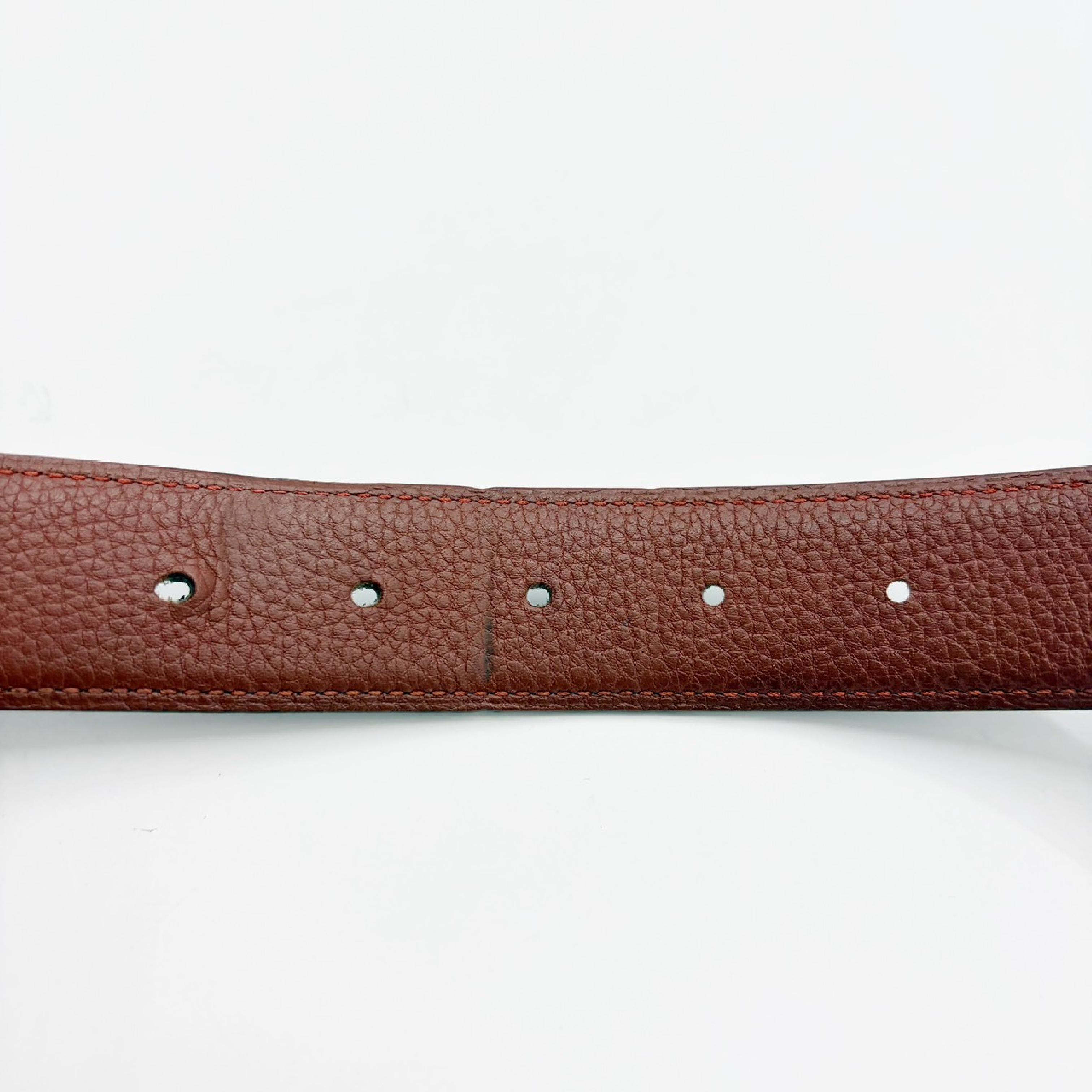 belt H. O Carré 90 Black Brown Stamped U Belt — view 8