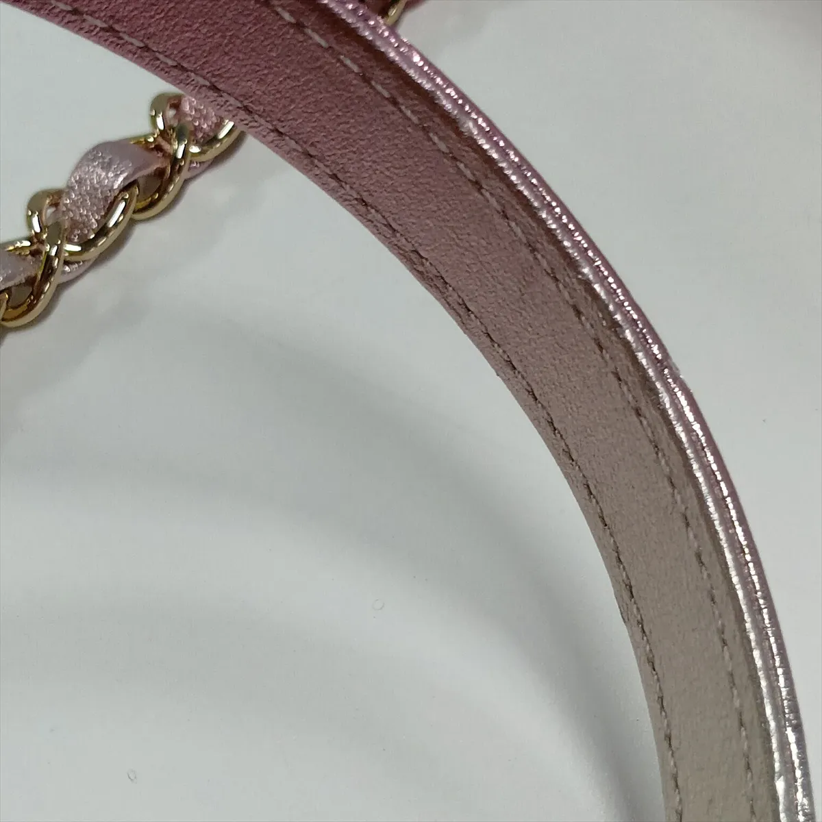 Mini Matelassé Lambskin Chain Shoulder Bag, Pink x Silver, Gold Hardware, HP0N2HXG, Random Serial Number — view 11
