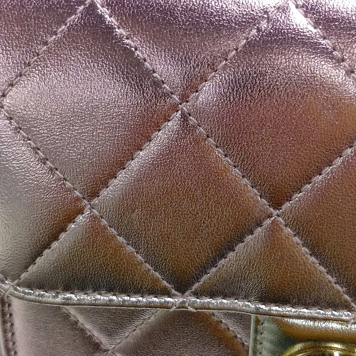 Mini Matelassé Lambskin Chain Shoulder Bag, Pink x Silver, Gold Hardware, HP0N2HXG, Random Serial Number — view 14
