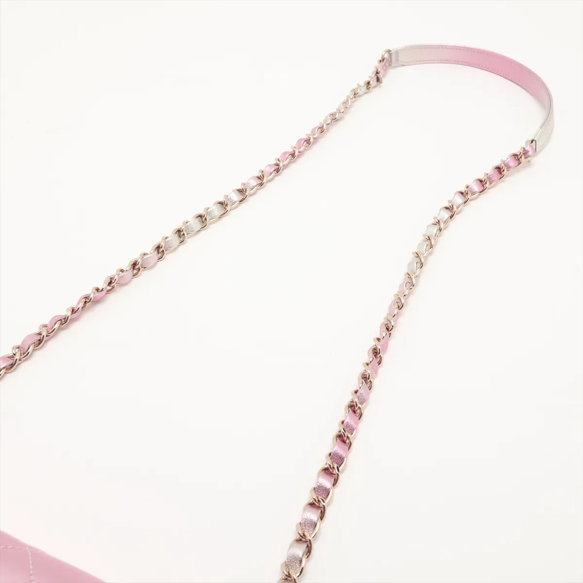 Mini Matelassé Lambskin Chain Shoulder Bag, Pink x Silver, Gold Hardware, HP0N2HXG, Random Serial Number — view 5