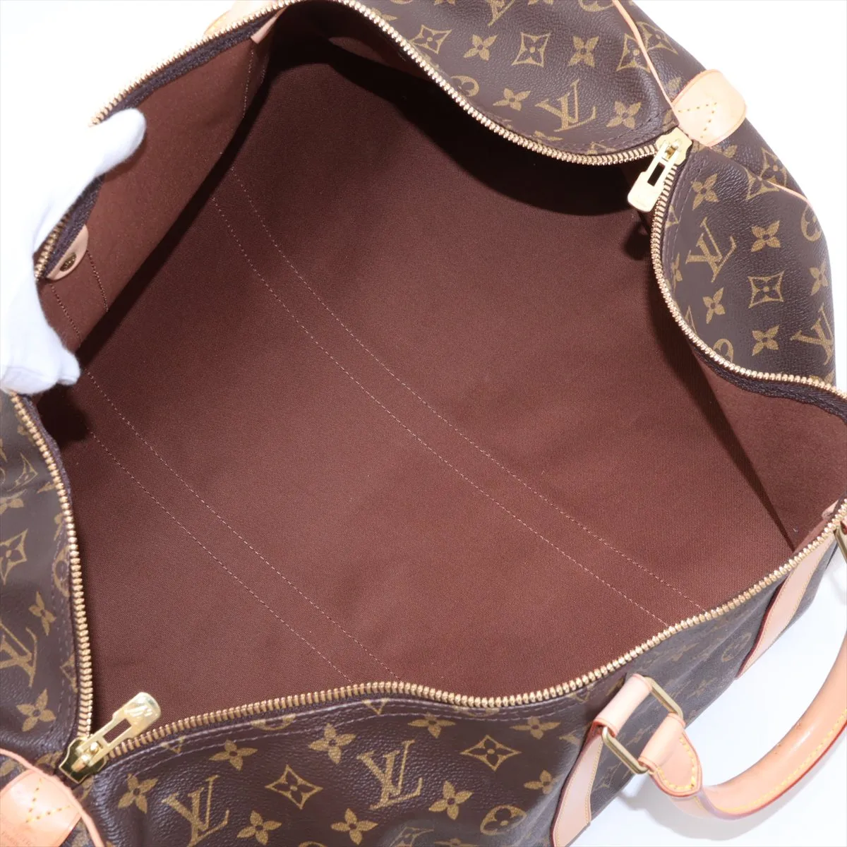 Monogram Keepall 55 M41424 FL1012 Brown with initials — view 7