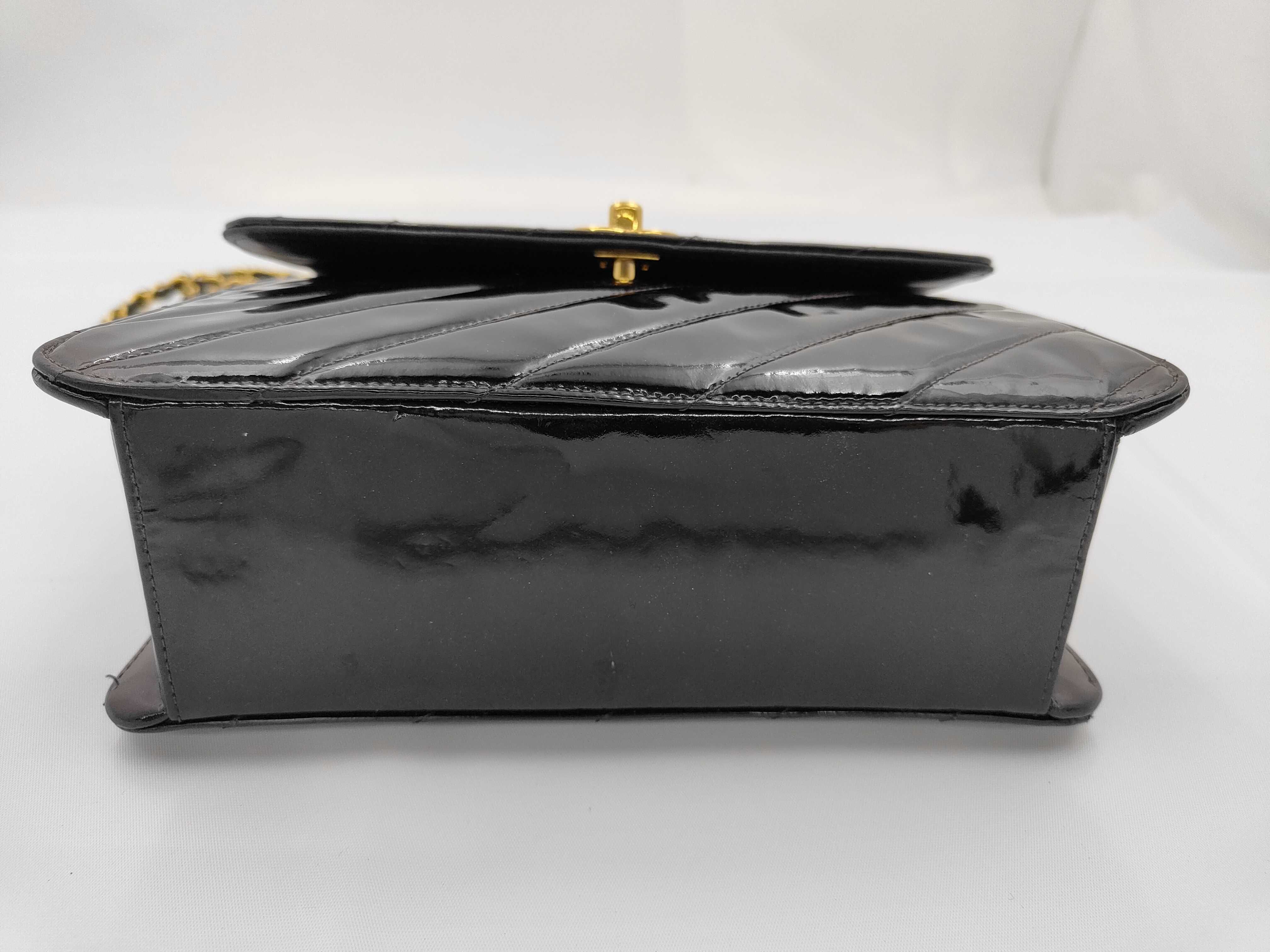 2-way bag, patent leather, black, gold hardware, 2408827, handbag — view 6