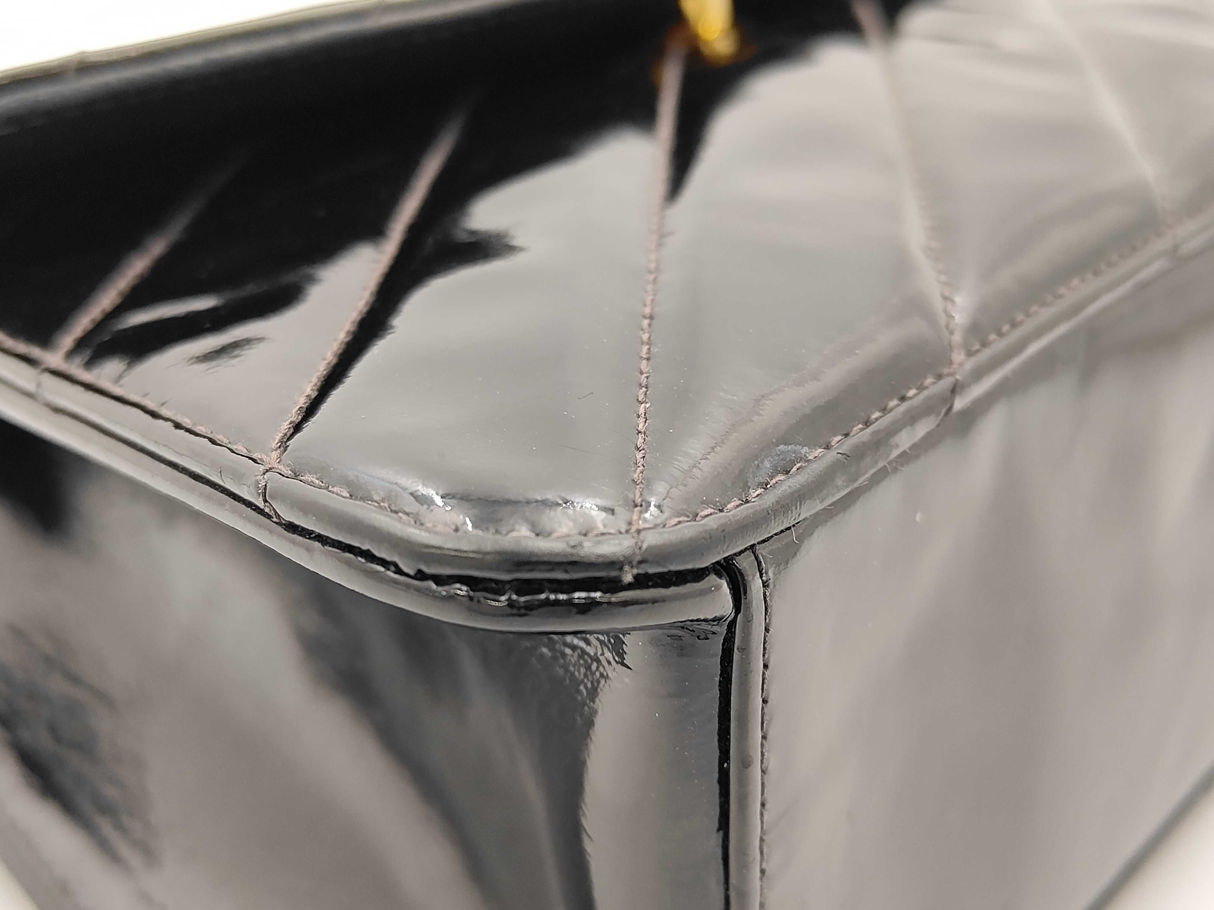 2-way bag, patent leather, black, gold hardware, 2408827, handbag — view 7