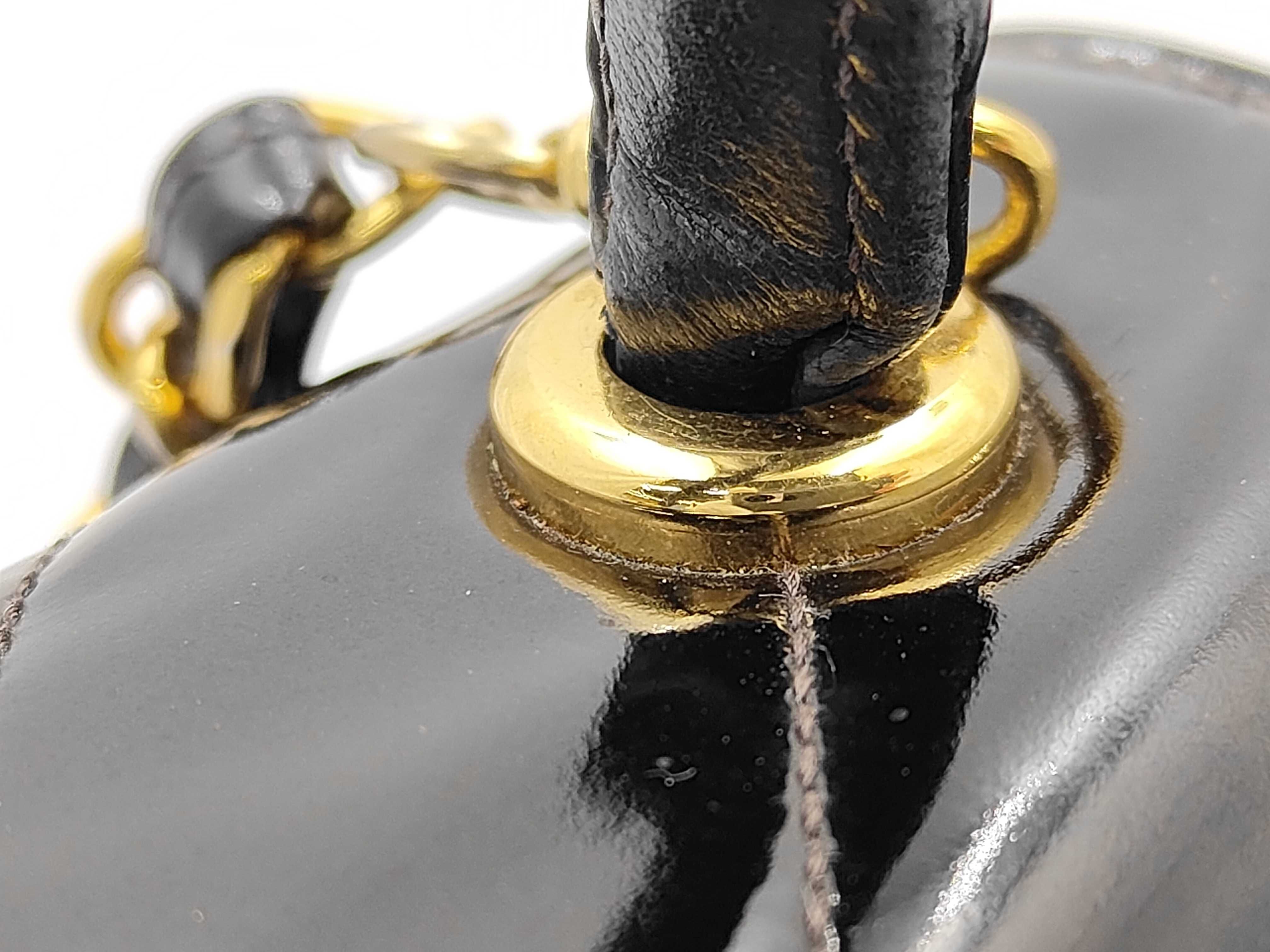 2-way bag, patent leather, black, gold hardware, 2408827, handbag — view 8