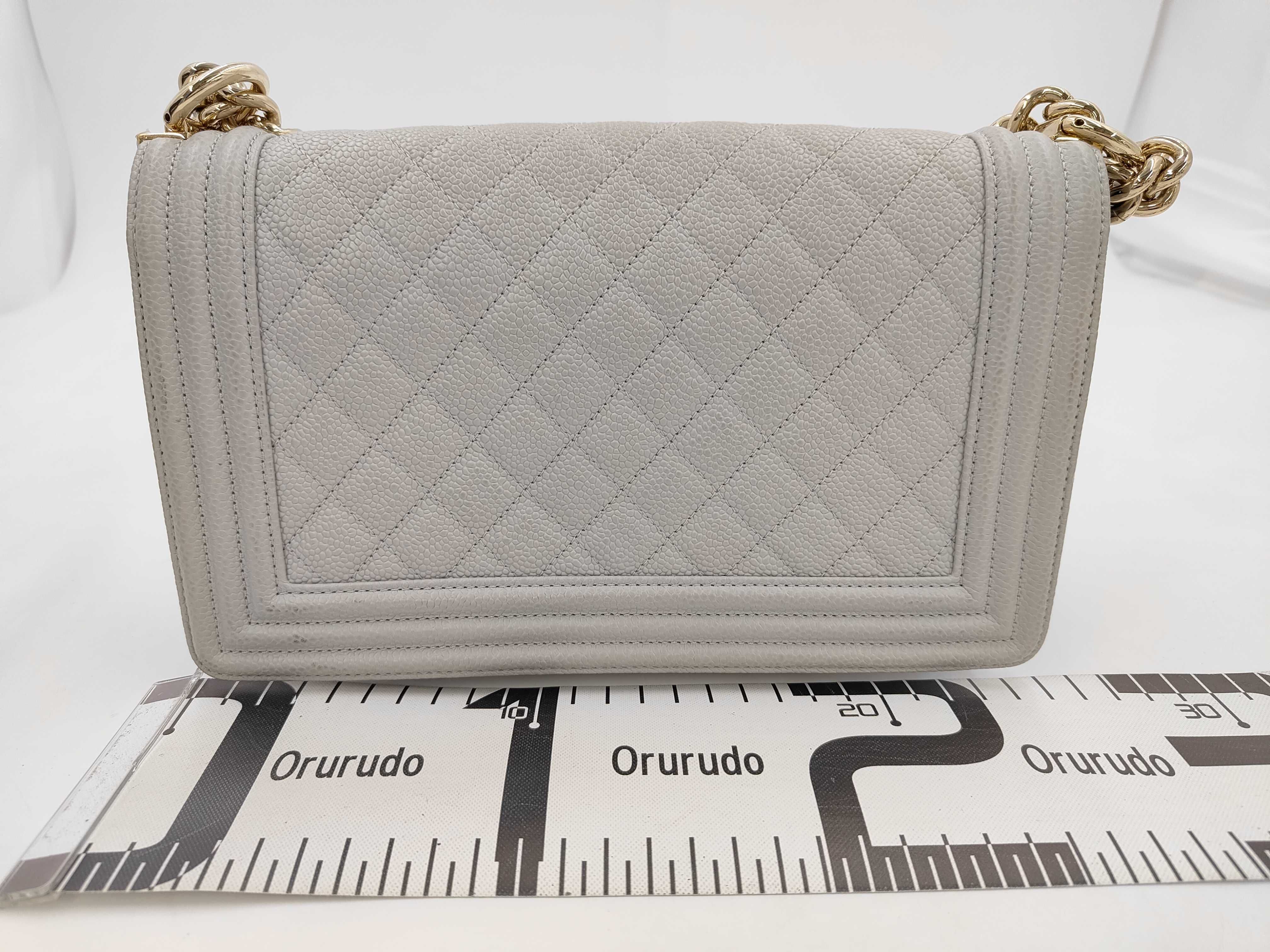 Boy Chanel Caviar Skin Chain Shoulder Bag, Gray, Serial Number 29 (Shoulder Bag) — view 2