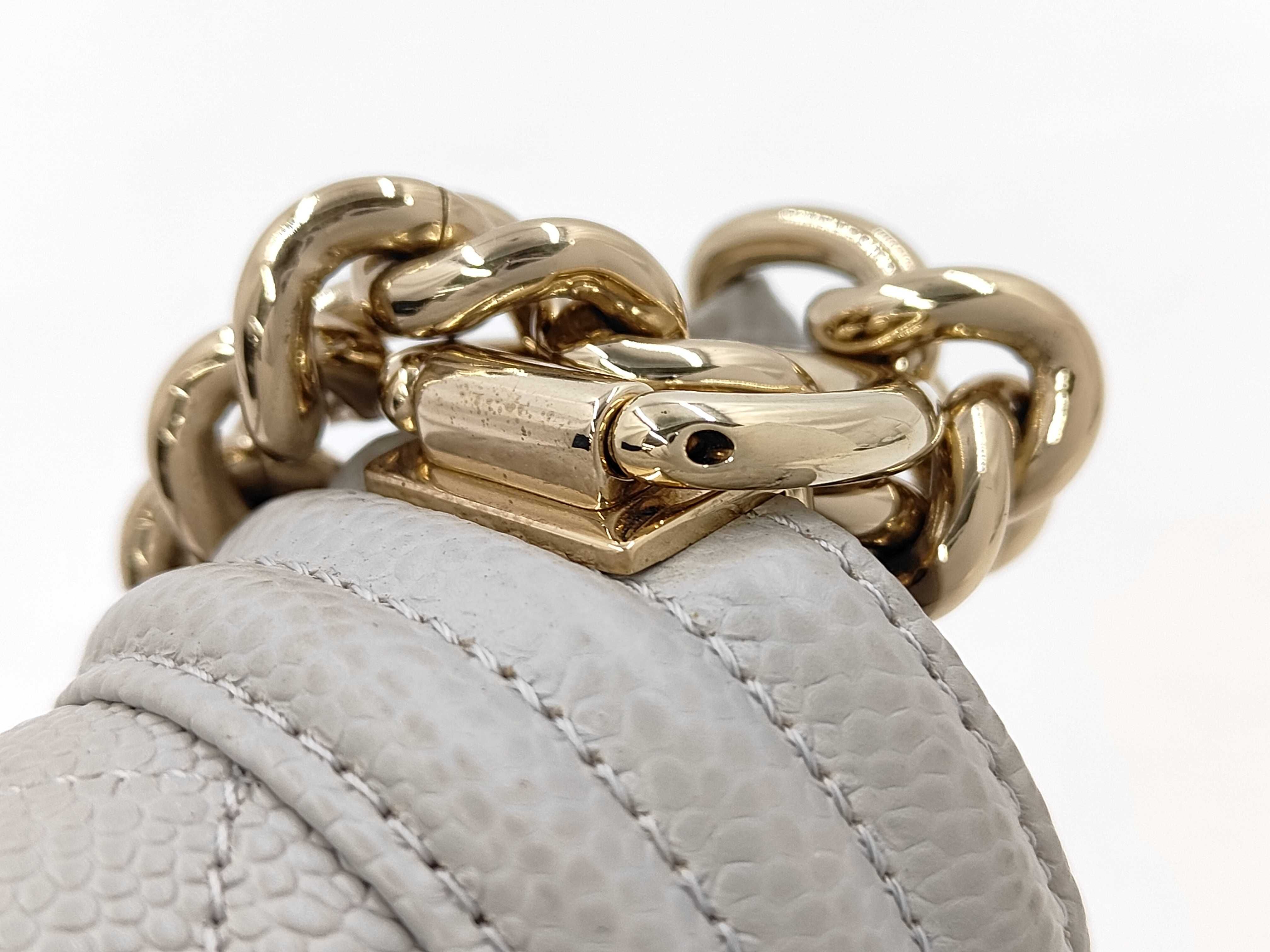 Boy Chanel Caviar Skin Chain Shoulder Bag, Gray, Serial Number 29 (Shoulder Bag) — view 3