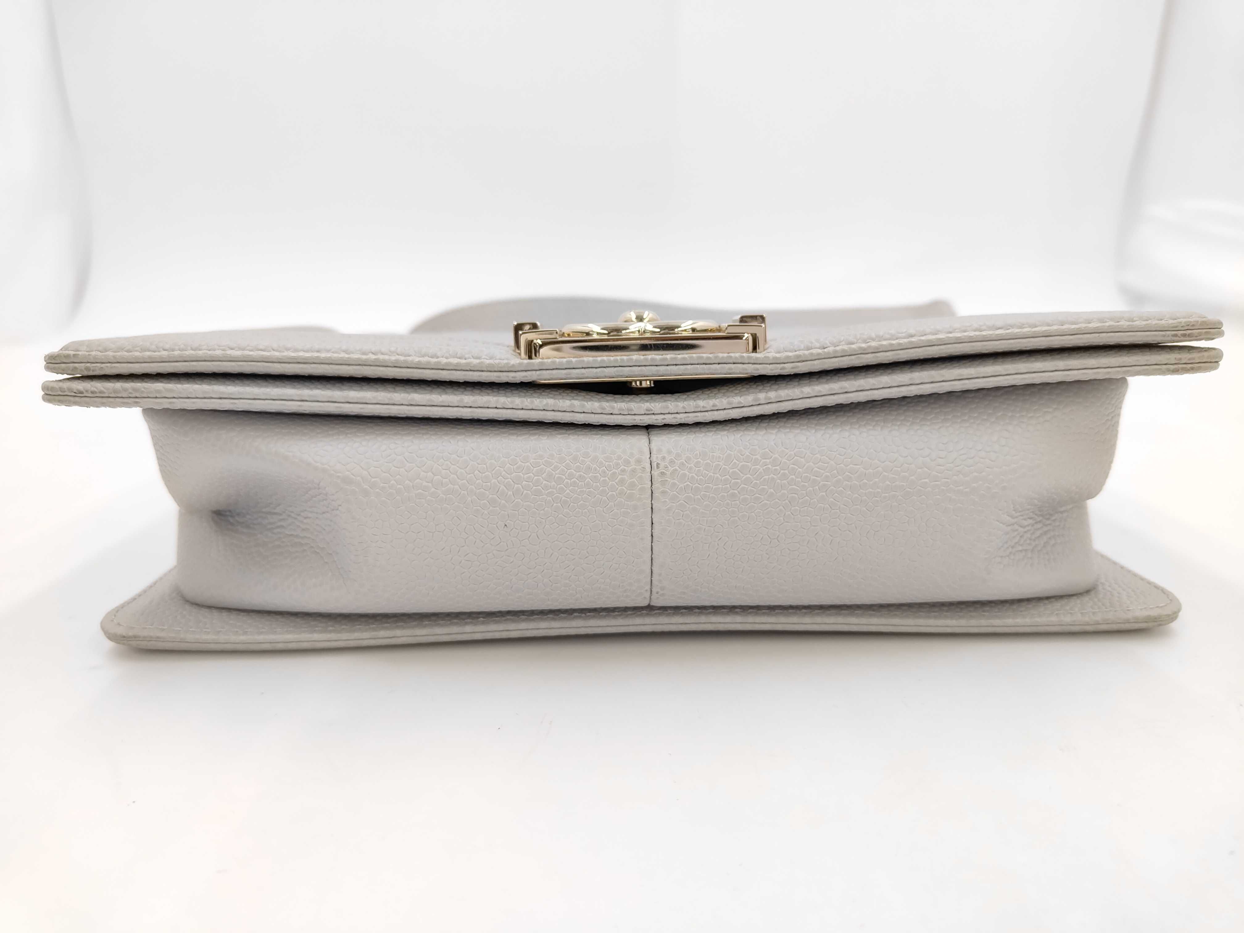 Boy Chanel Caviar Skin Chain Shoulder Bag, Gray, Serial Number 29 (Shoulder Bag) — view 8