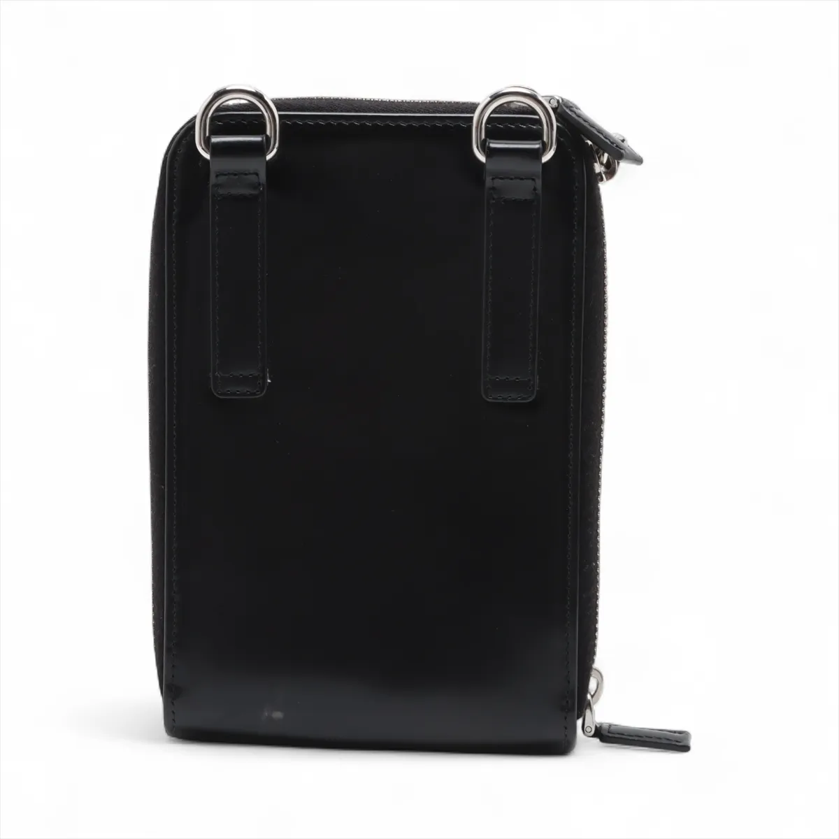 brushed leather shoulder bag black — view 2