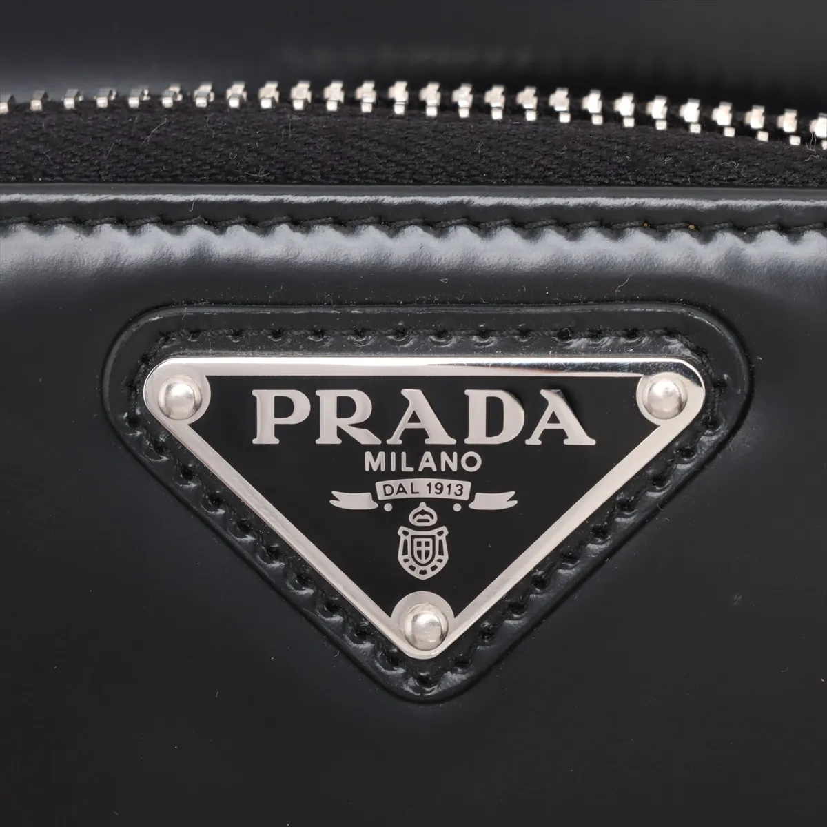 brushed leather shoulder bag black — view 8