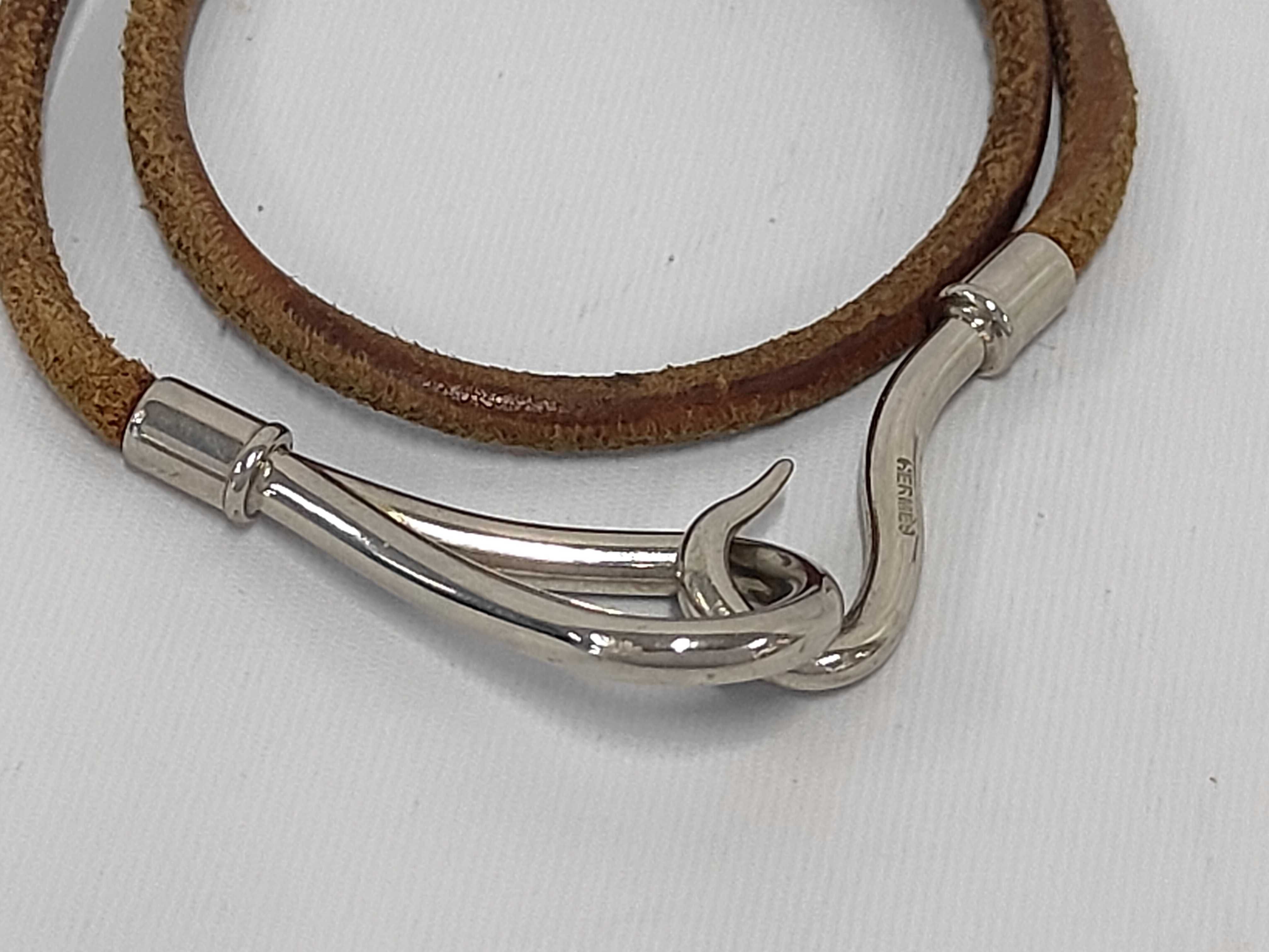Jumbo Leather Brown Silver Bracelet Choker Bracelet/Bangle — view 5