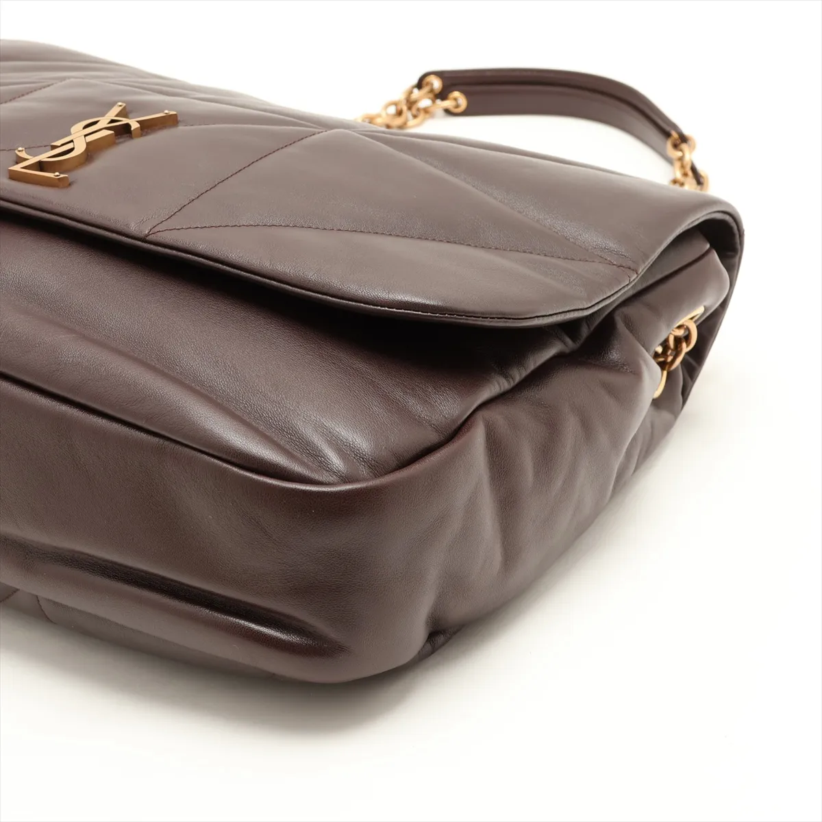 Jamie Leather Chain Shoulder Bag, Brown, 805859 — view 3