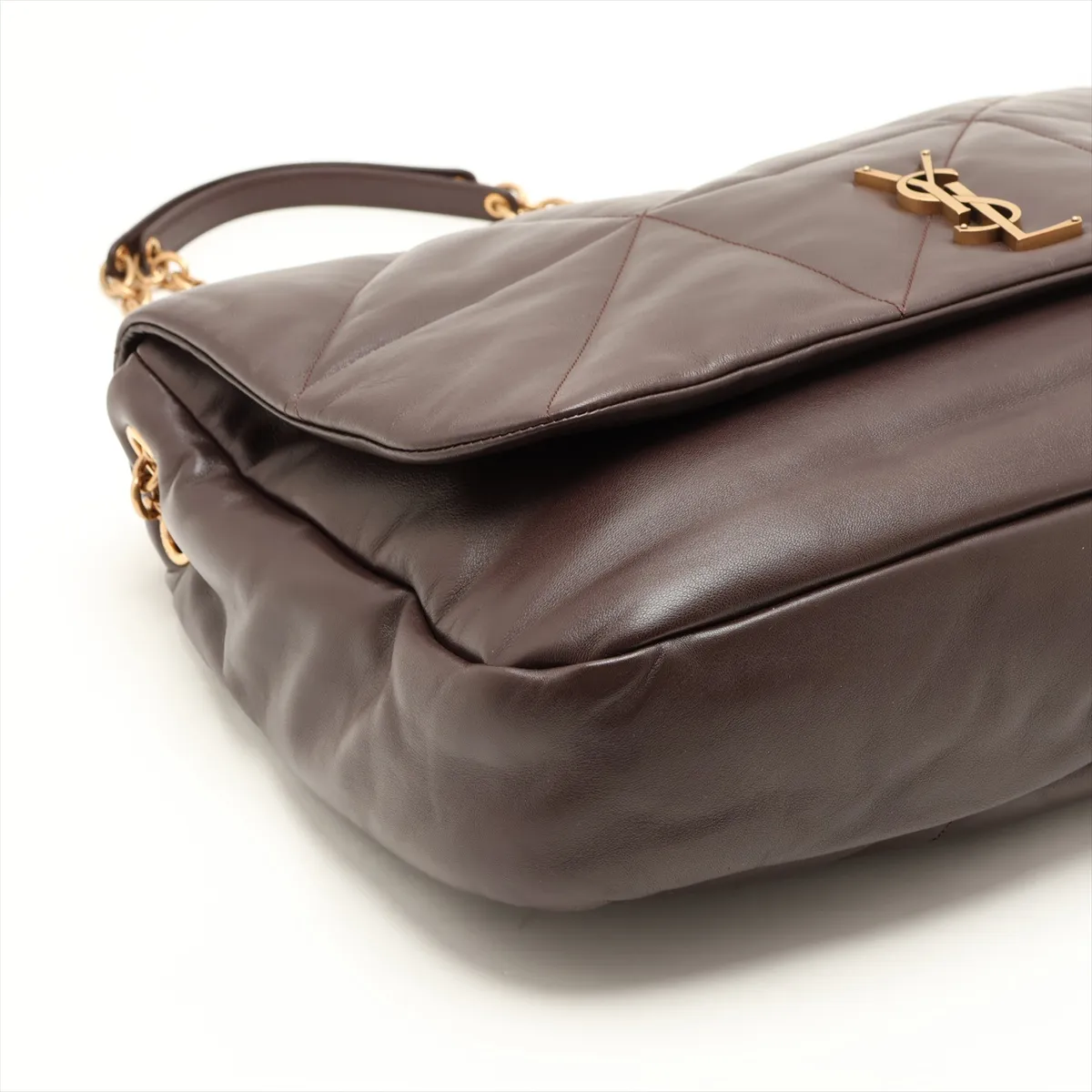 Jamie Leather Chain Shoulder Bag, Brown, 805859 — view 4