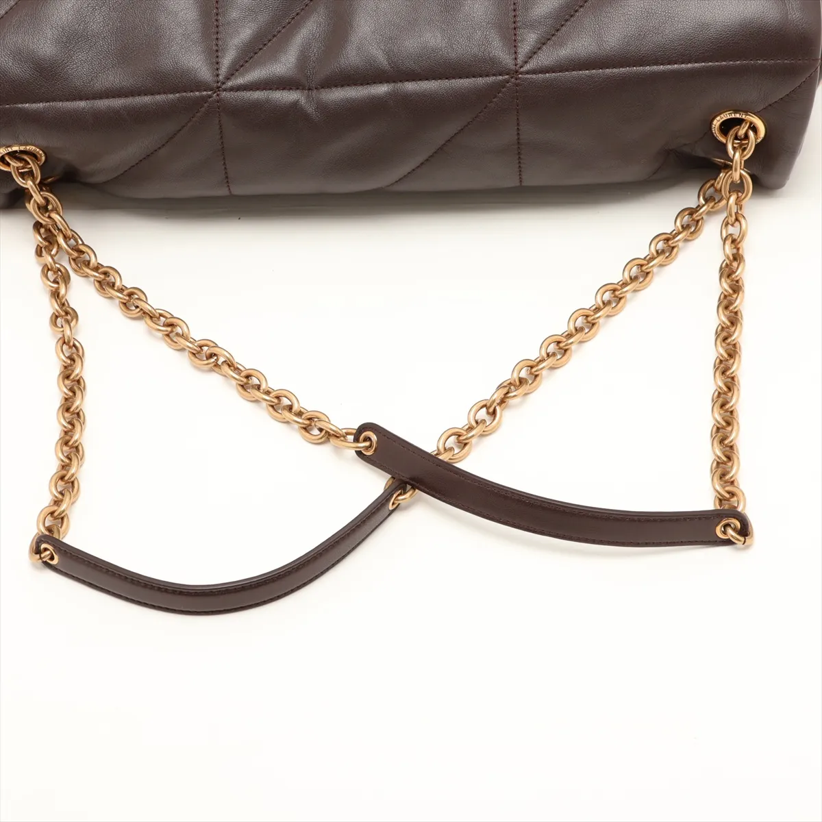 Jamie Leather Chain Shoulder Bag, Brown, 805859 — view 5