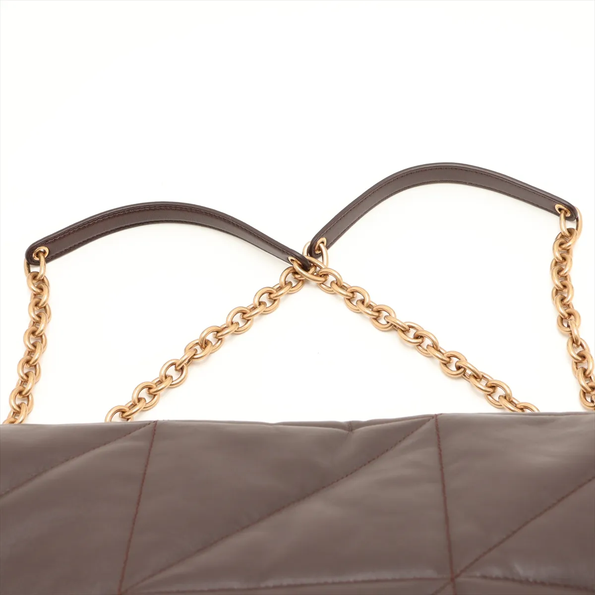 Jamie Leather Chain Shoulder Bag, Brown, 805859 — view 6