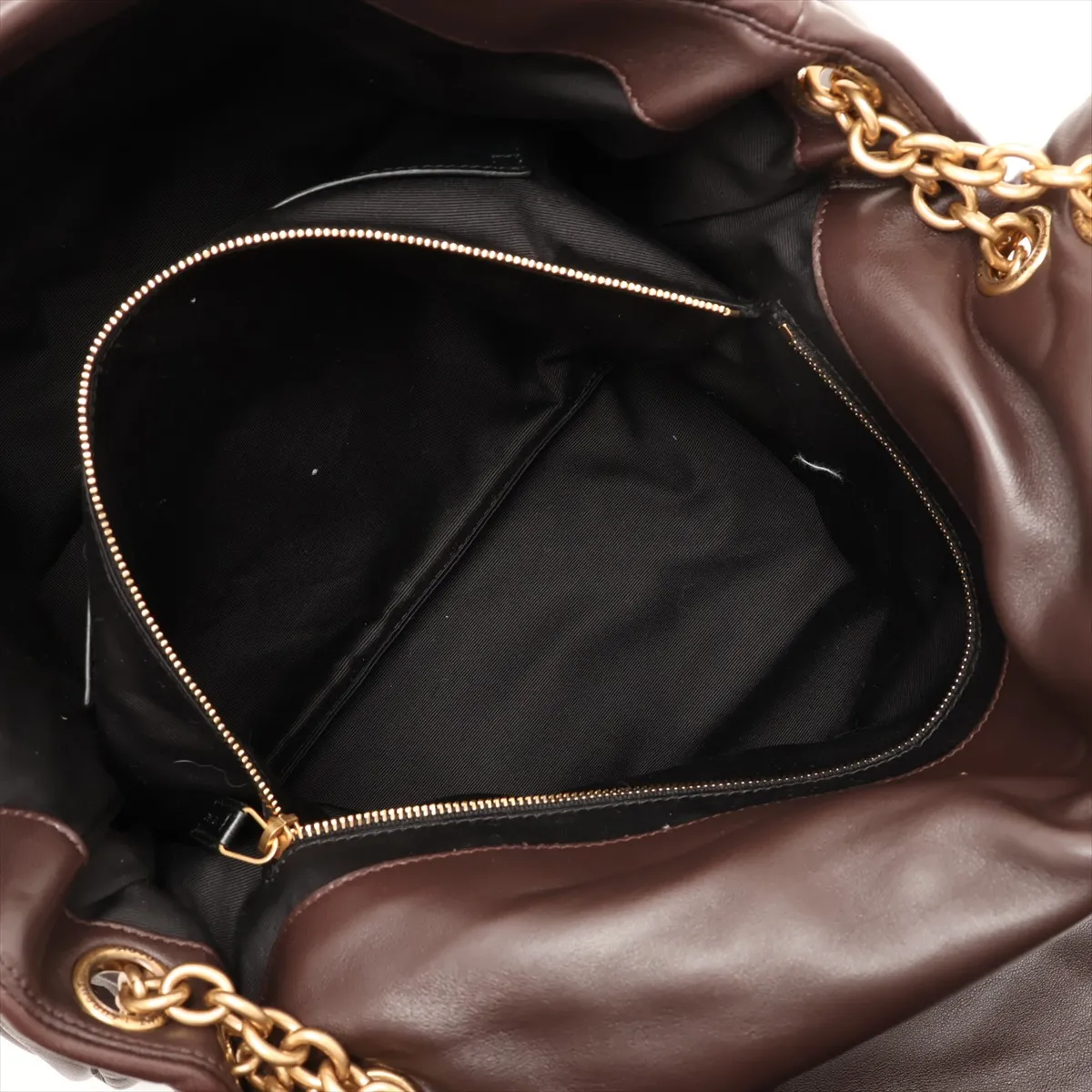 Jamie Leather Chain Shoulder Bag, Brown, 805859 — view 8