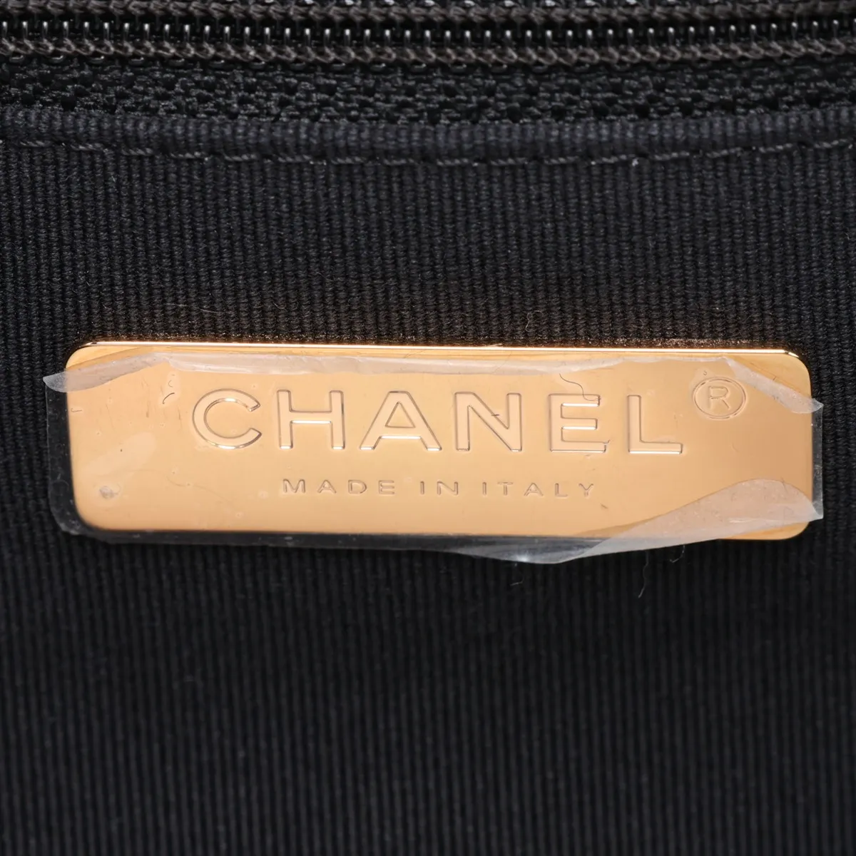 19 Tweed x Leather Chain Shoulder Bag Navy Gold Hardware GXLT558C Random Plate AS1160 — view 9