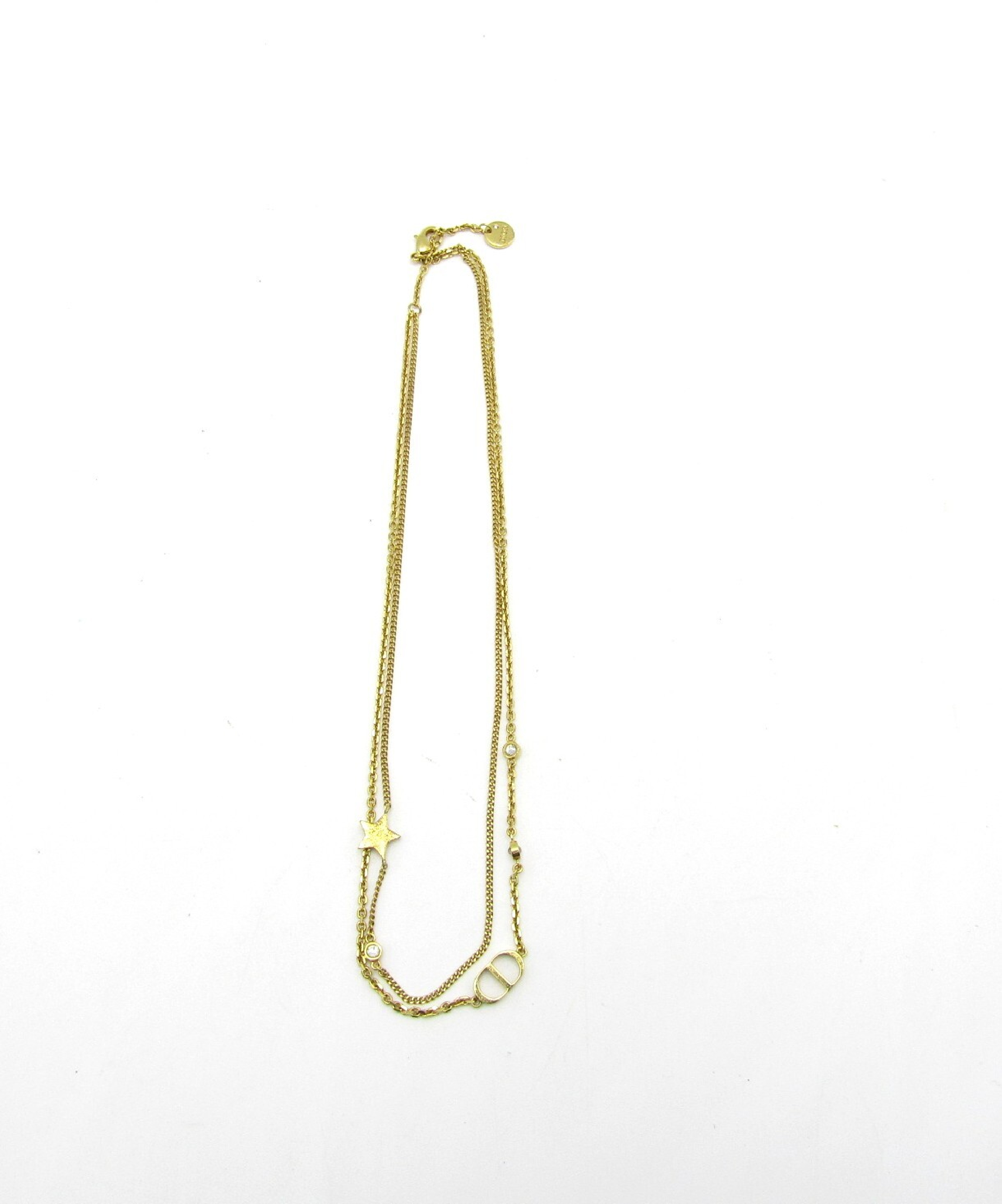 Petit CD Necklace N1155PMTCY-D301 Gold Metal/Crystal Necklace — view 2