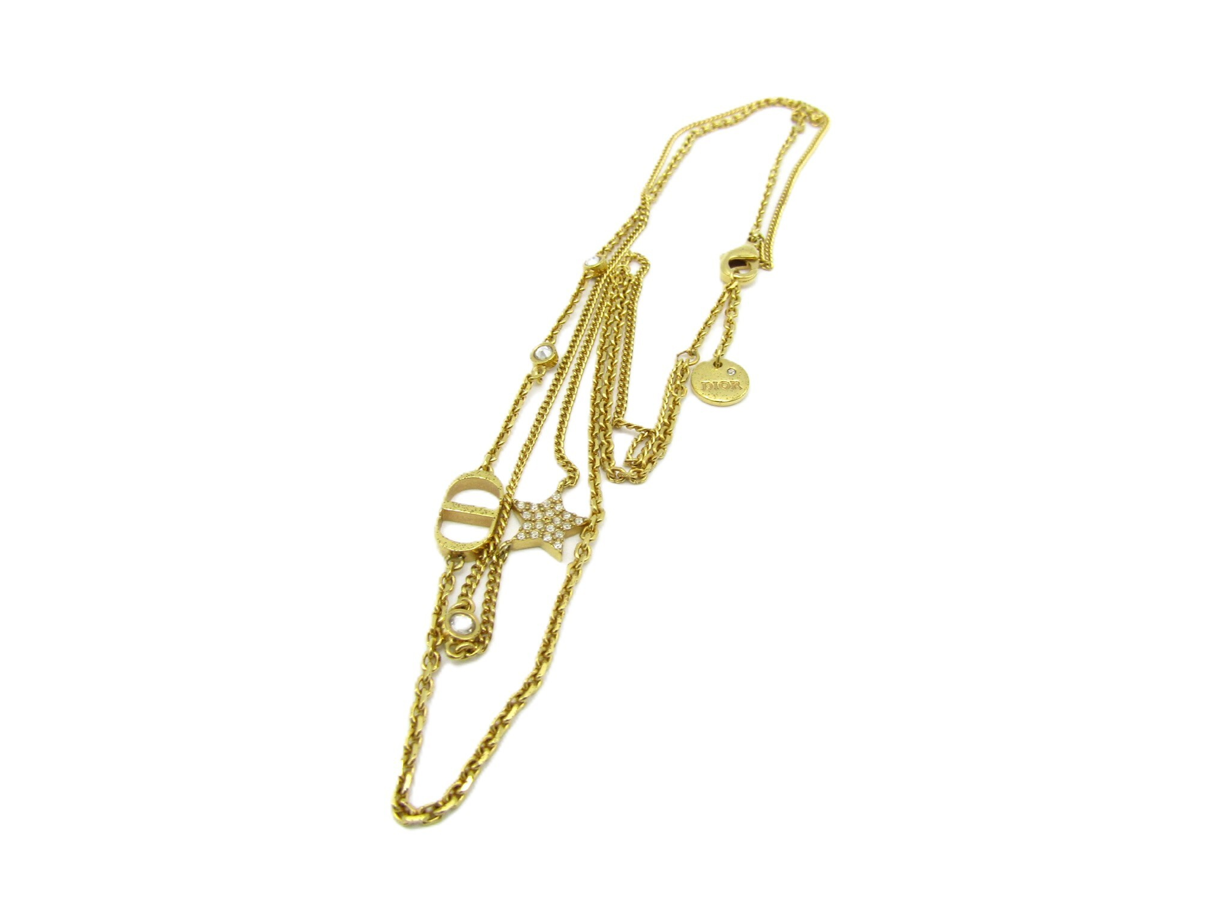 Petit CD Necklace N1155PMTCY-D301 Gold Metal/Crystal Necklace — view 3