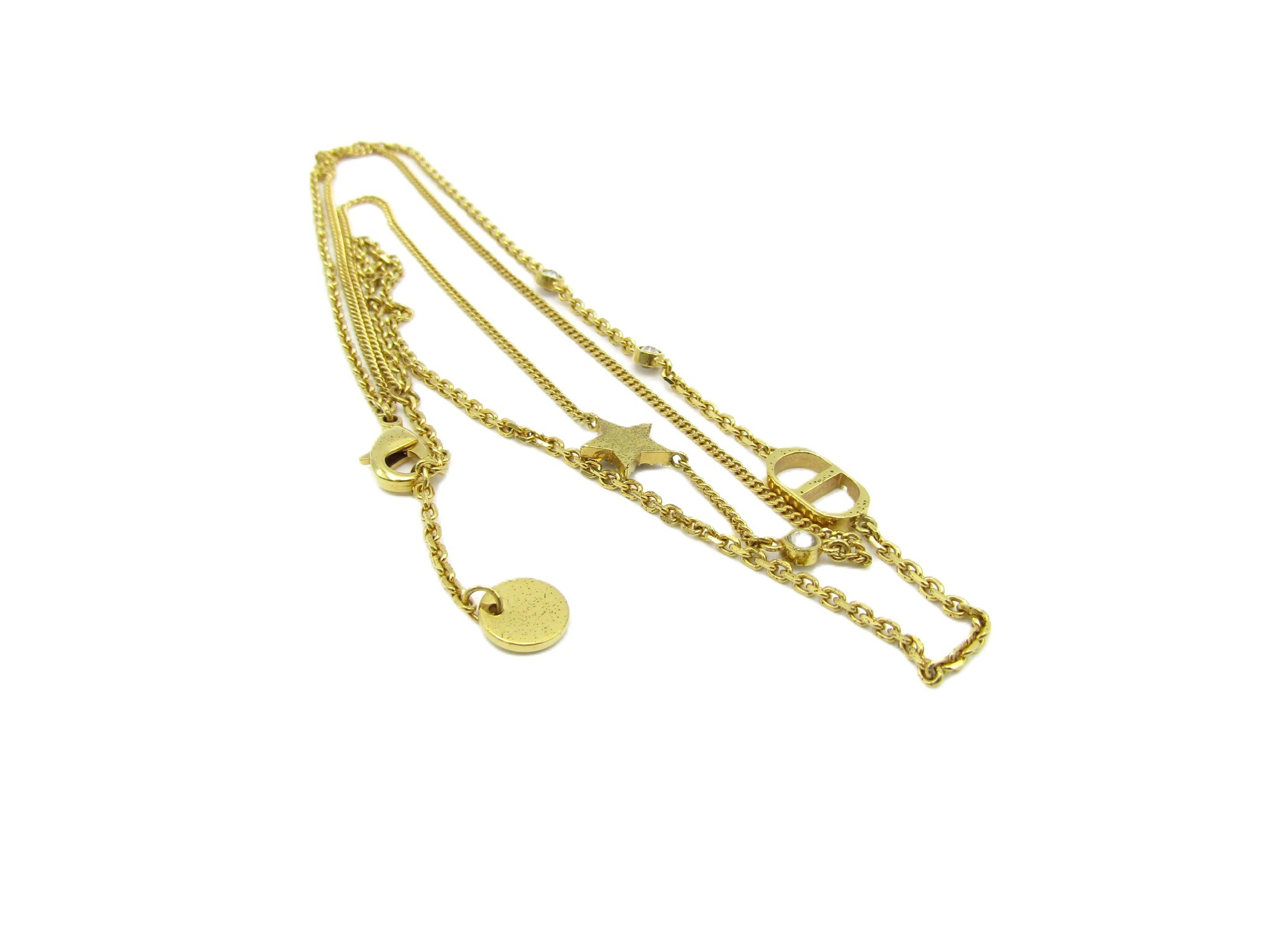 Petit CD Necklace N1155PMTCY-D301 Gold Metal/Crystal Necklace — view 4