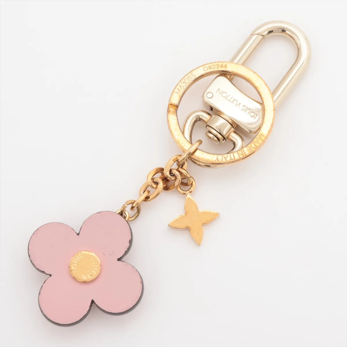 M63085 Portefeuille Blooming Flower BB OB2244 Keychain GP x PVC x Leather Gold x Brown x Pink — view 2
