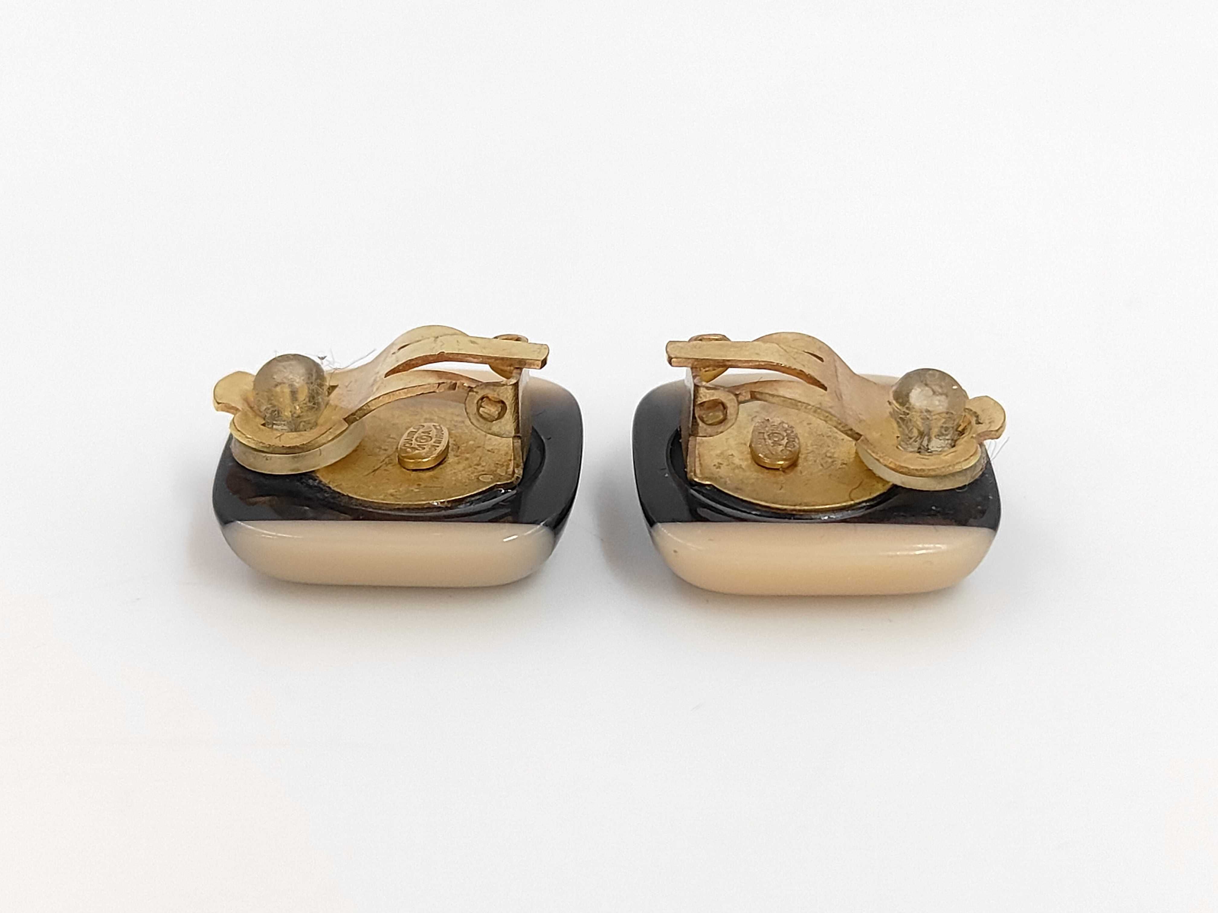 Earrings, Coco Mark Square, with original box. — view 3