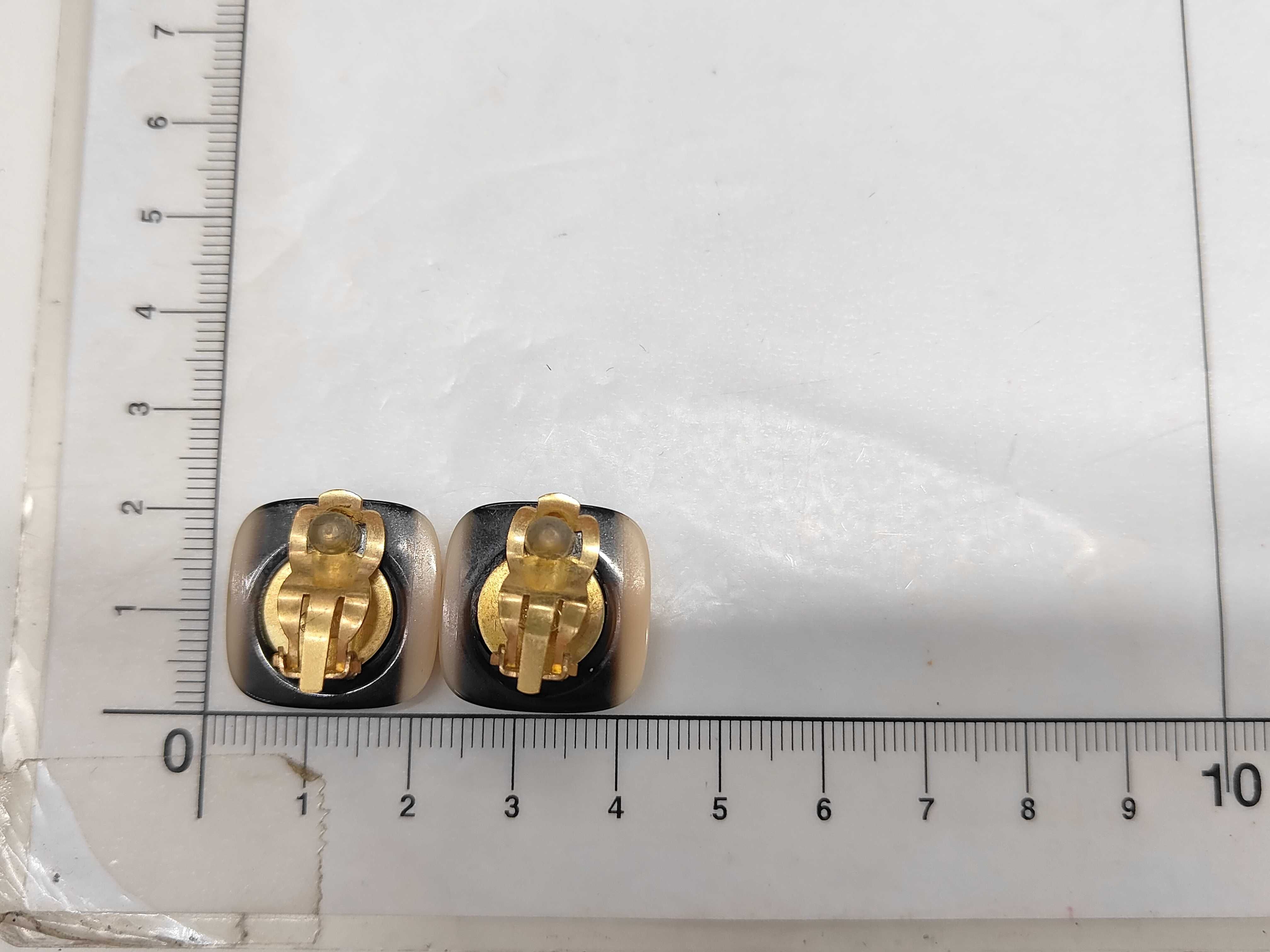 Earrings, Coco Mark Square, with original box. — view 6