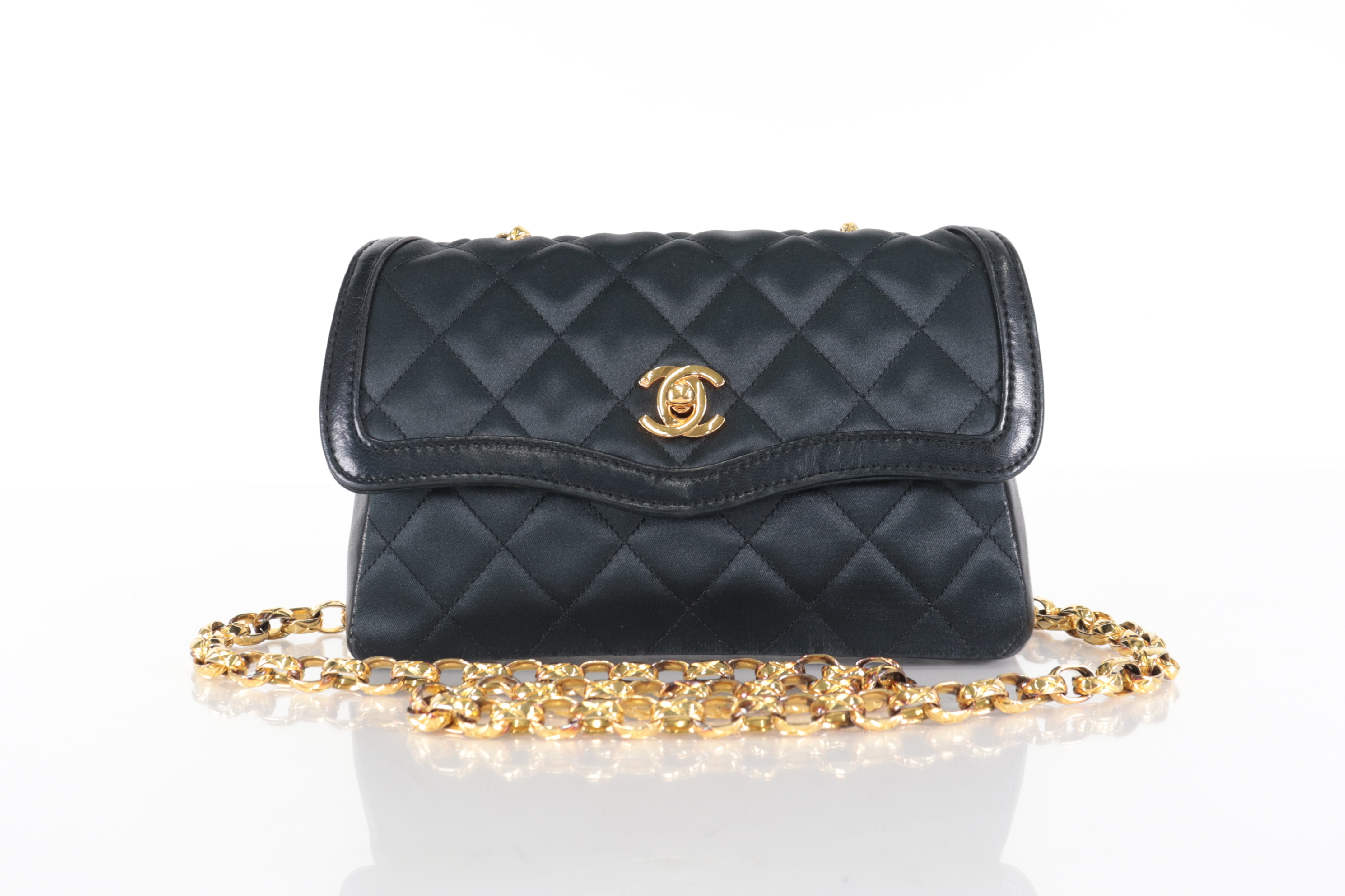 Turnlock Satin Jewel Chain Shoulder Bag with Pouch (Series 1) — view 2