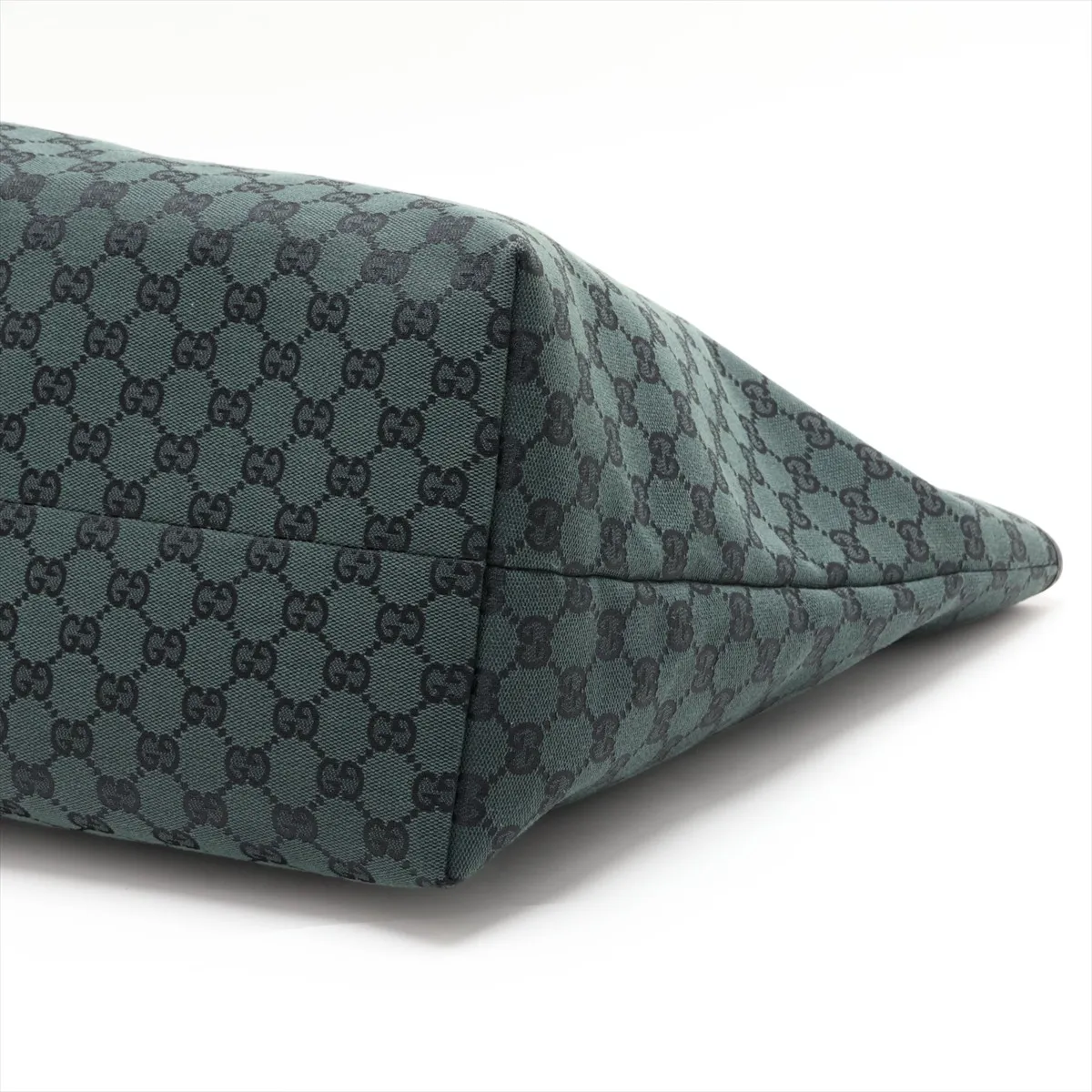 GG Canvas x Leather Tote Bag Green 285768 Outlet — view 3