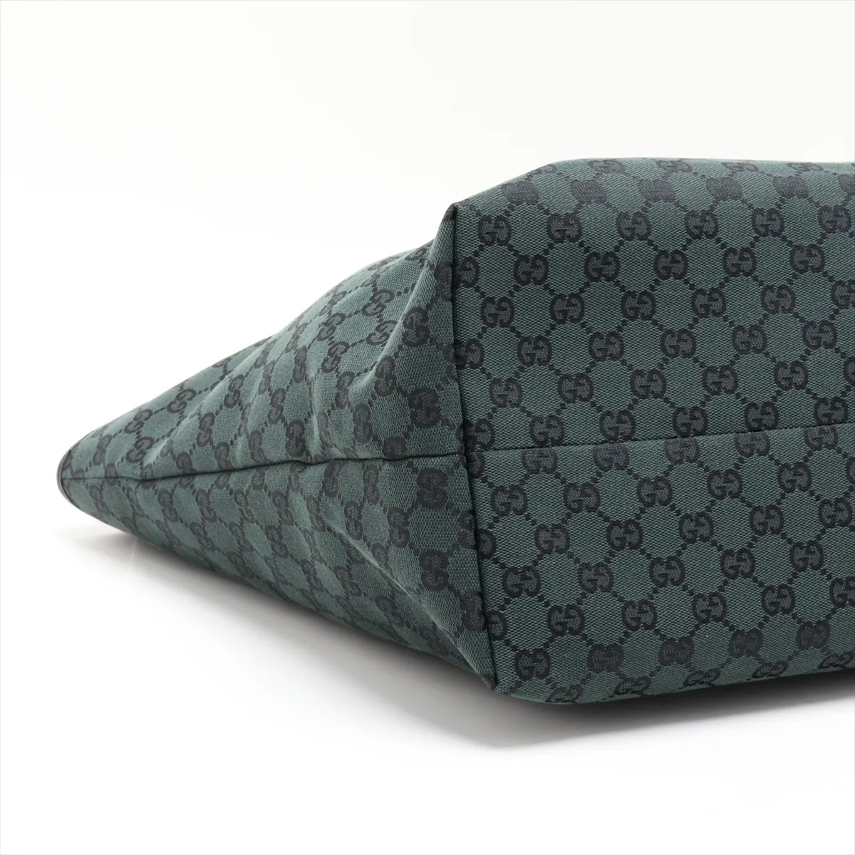 GG Canvas x Leather Tote Bag Green 285768 Outlet — view 4